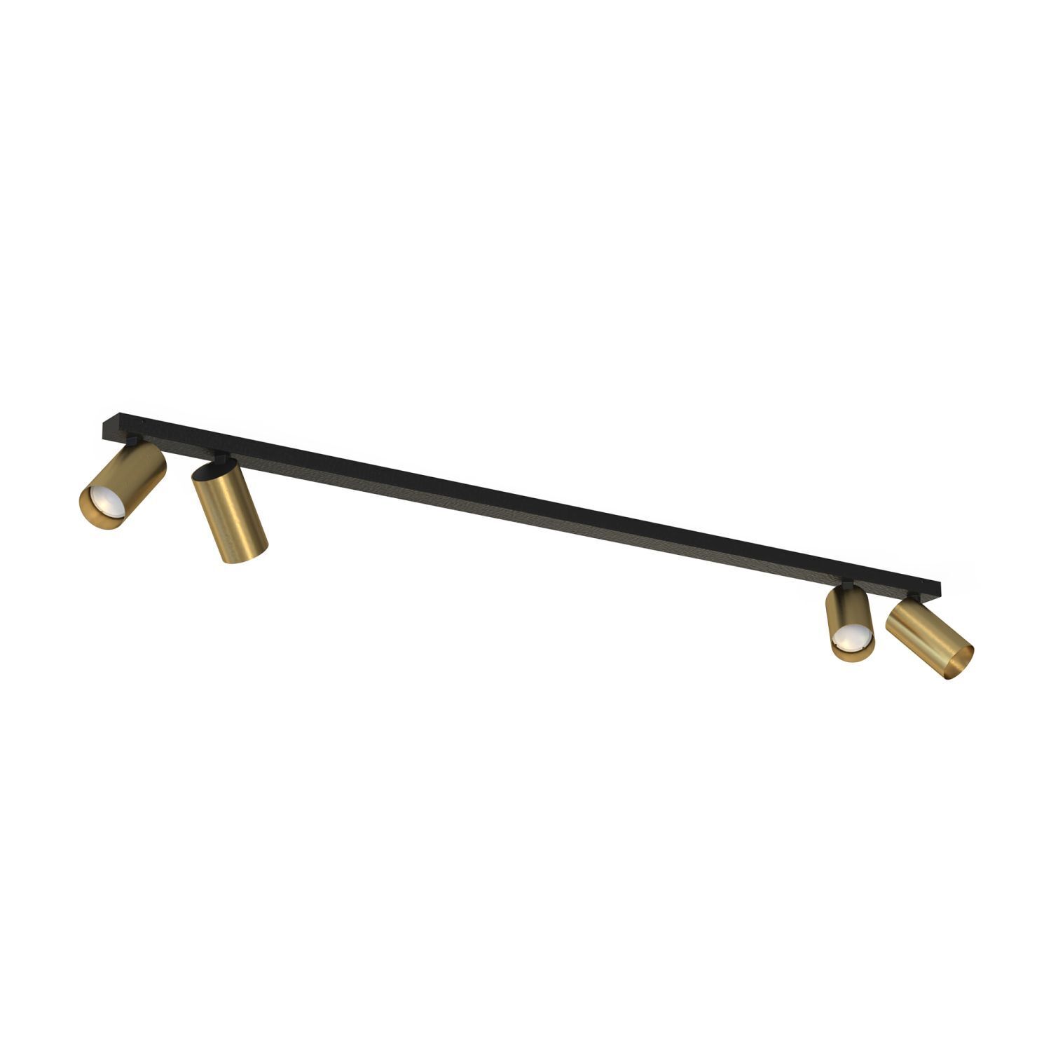 Spot de plafond orientable 118 cm de long 4x GU10 noir laiton