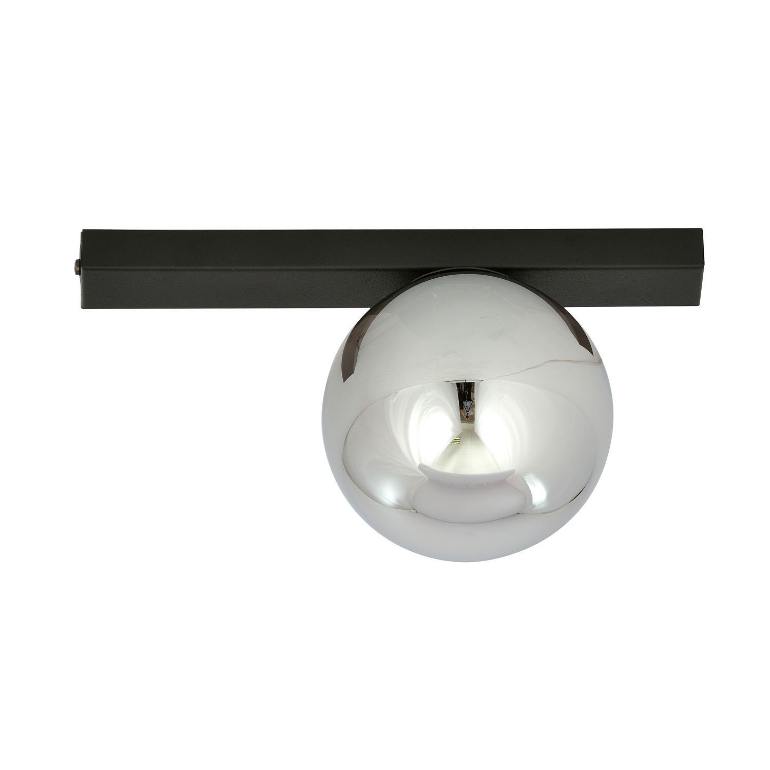 Lampe de plafond verre fumé métal L : 60 cm noir graphite E14