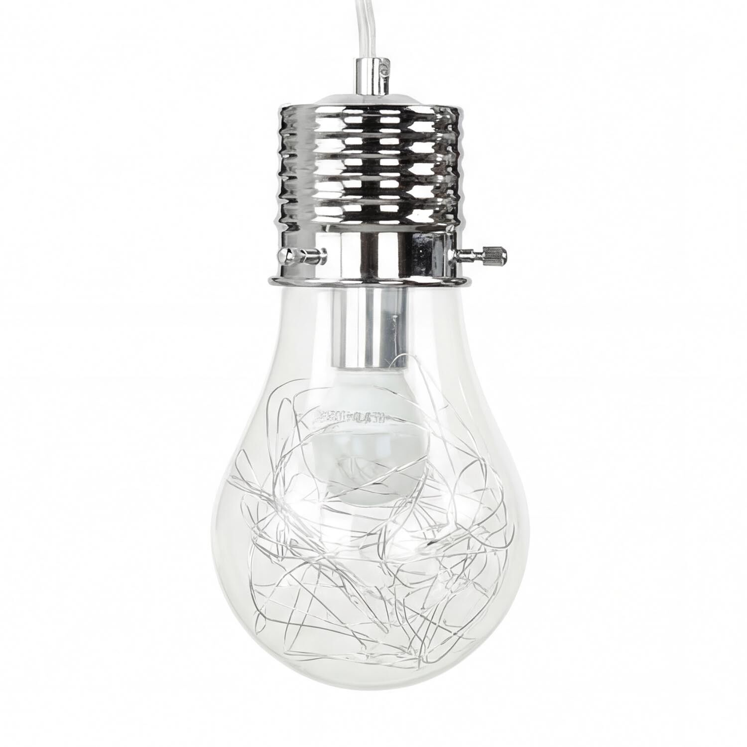 Glühbirne, Pendantlampe, Stromkabel, Edison-Glühbirne, Chromstahl