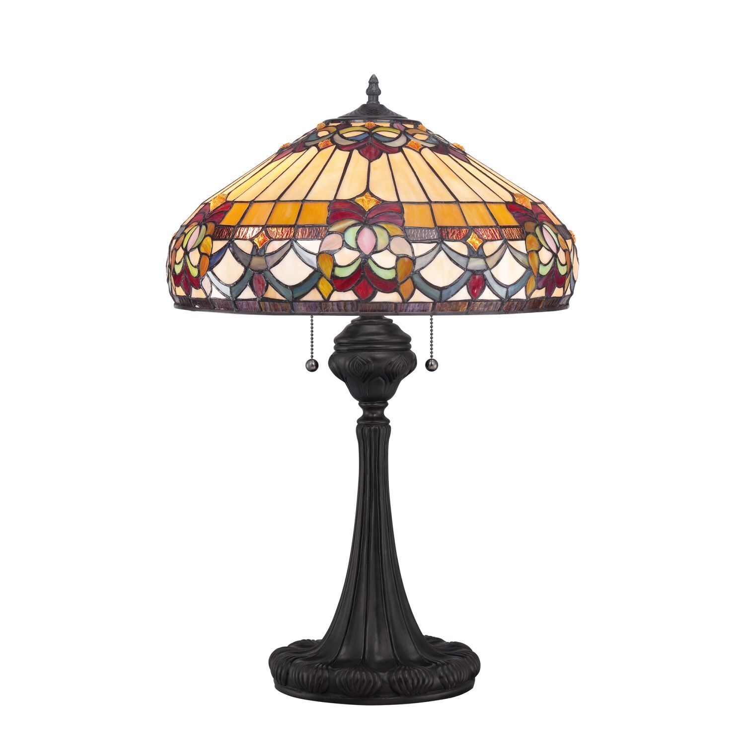 Lampe de table design style Tiffany 69cm Interrupteur à tirette