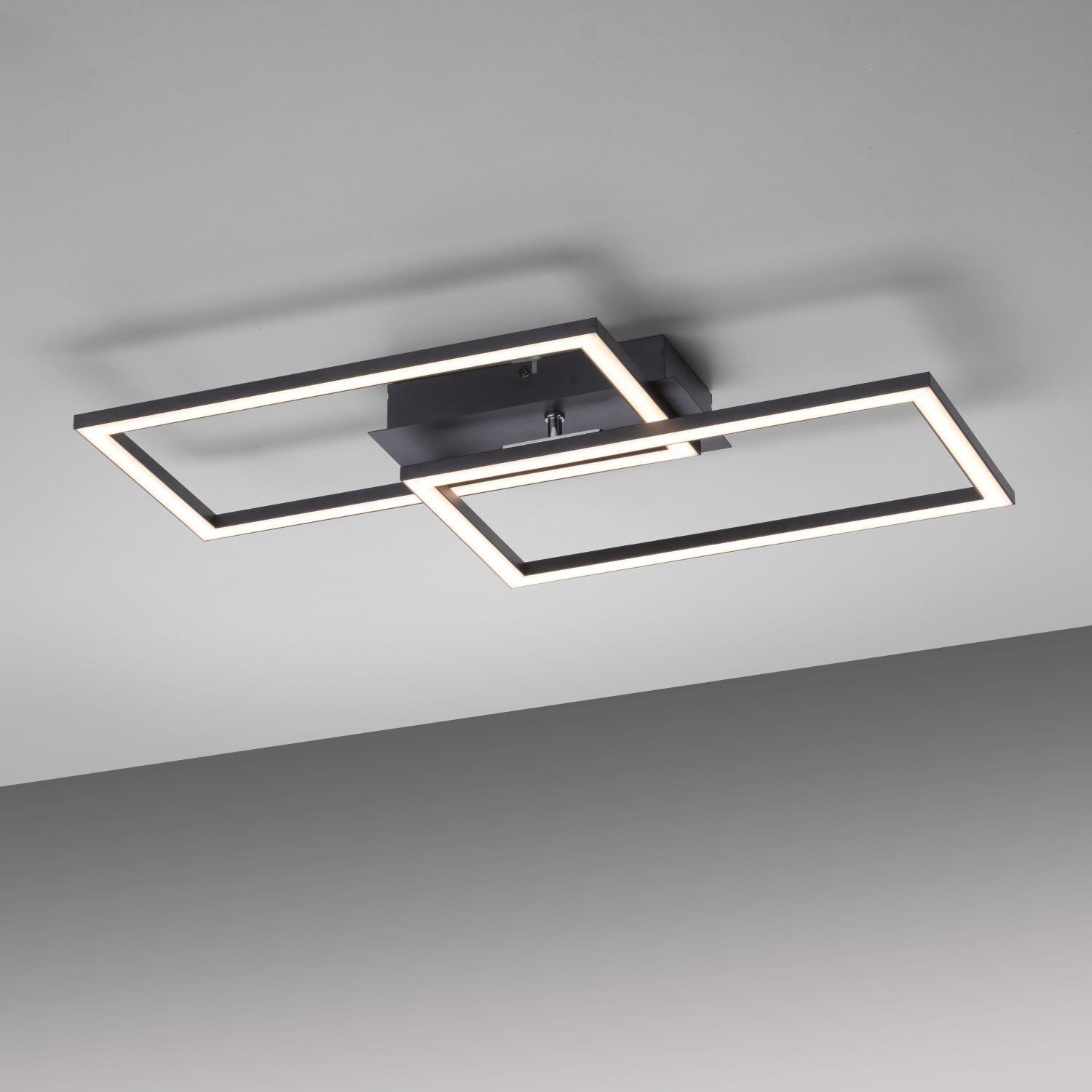 Plafonnier LED à intensité variable noir 4200 lm 3000 K 36 W