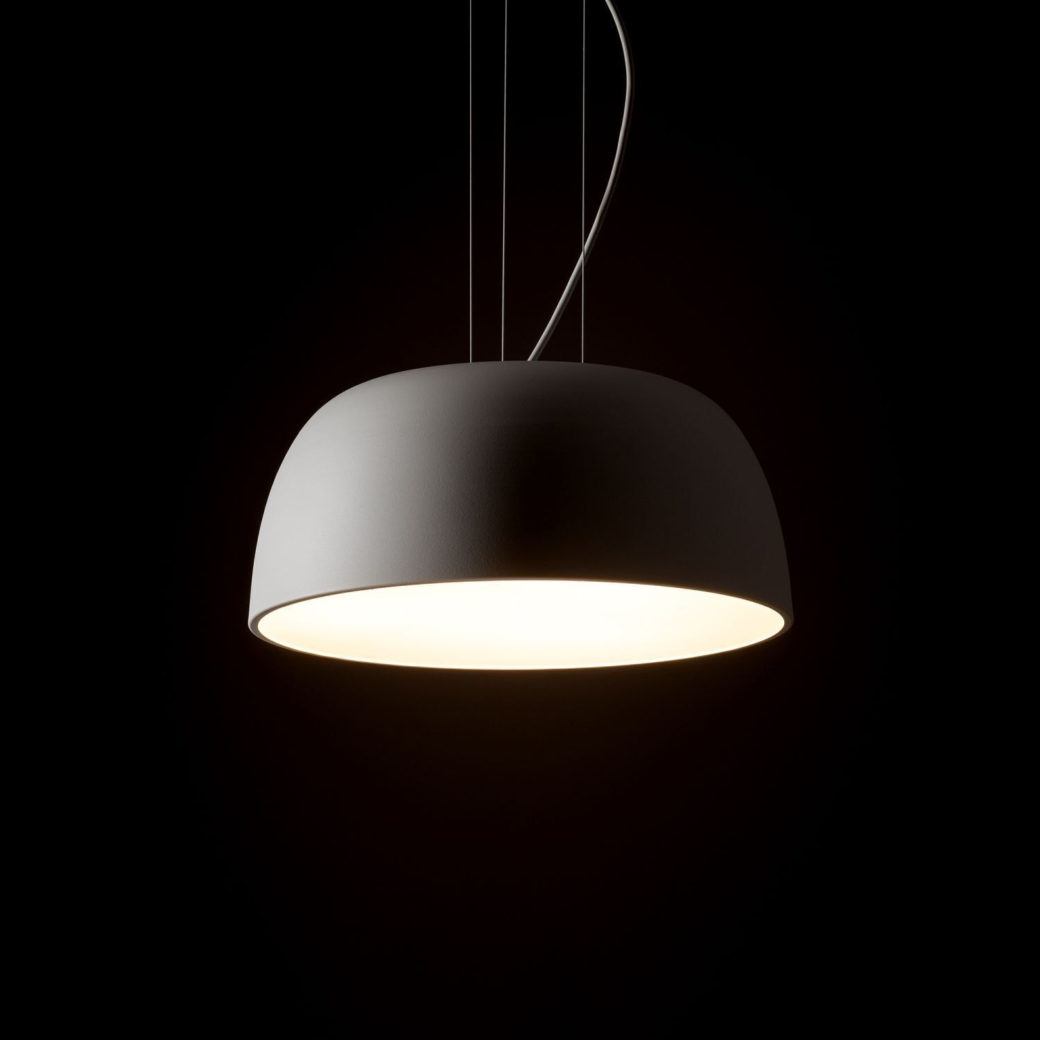 Suspension Blanc Métal Ø38 cm rond E27 faible éblouissement