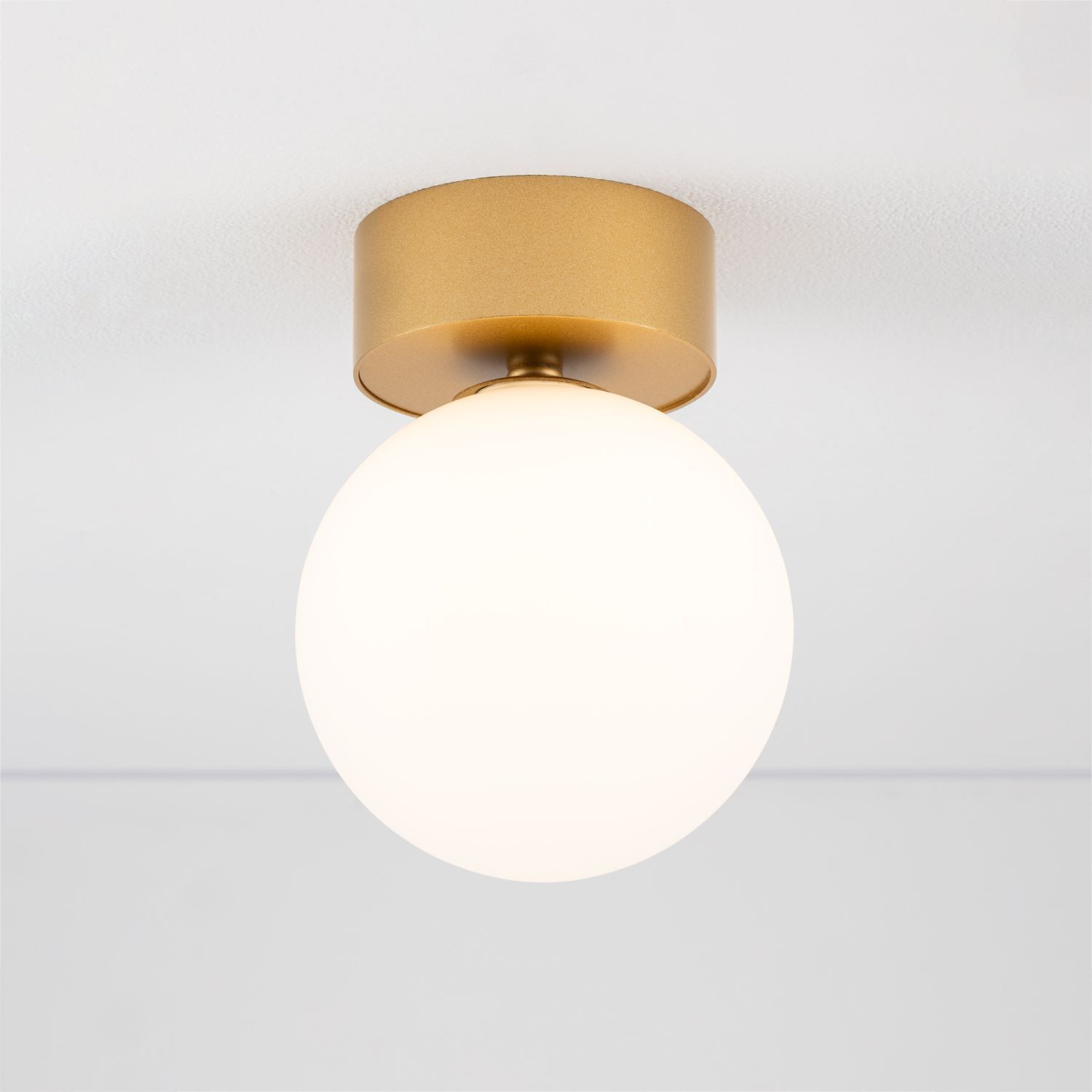 Plafonnier Bad Kugel Ø 12 cm G9 en or mat blanc rond