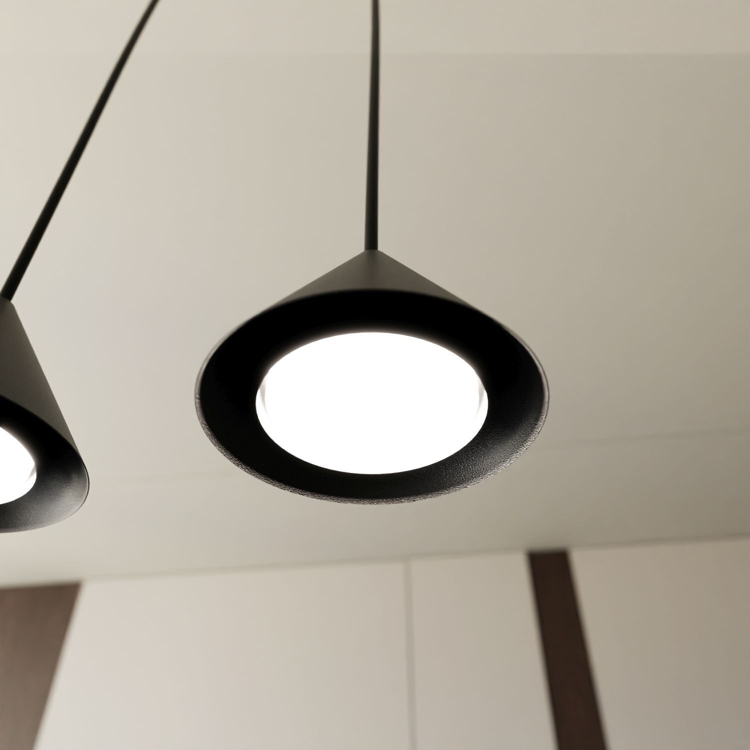 Lampe à suspendre métal L : 90 cm Noir GX53 4 flammes