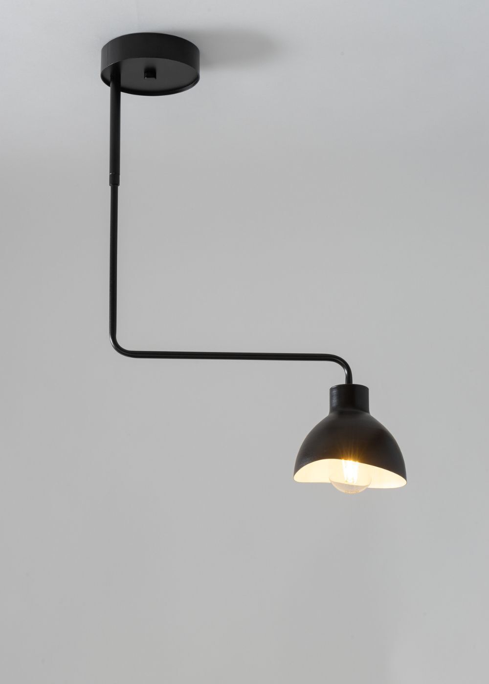 Plafonnier en métal Noir Blanc Moderne E27 frappant