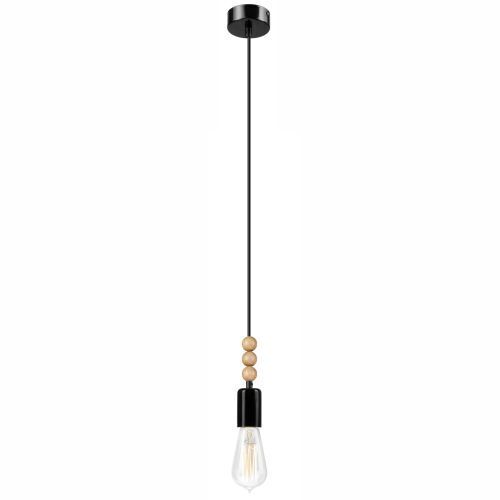 Lampe à suspendre table à manger noir bois salon lumière