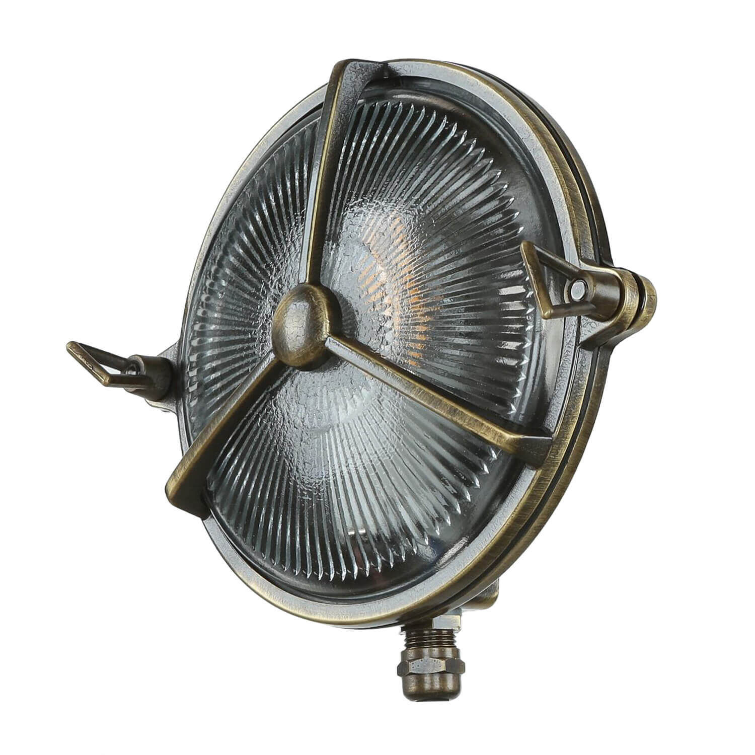 Applique extérieure ronde laiton verre Maritim IP64 maison