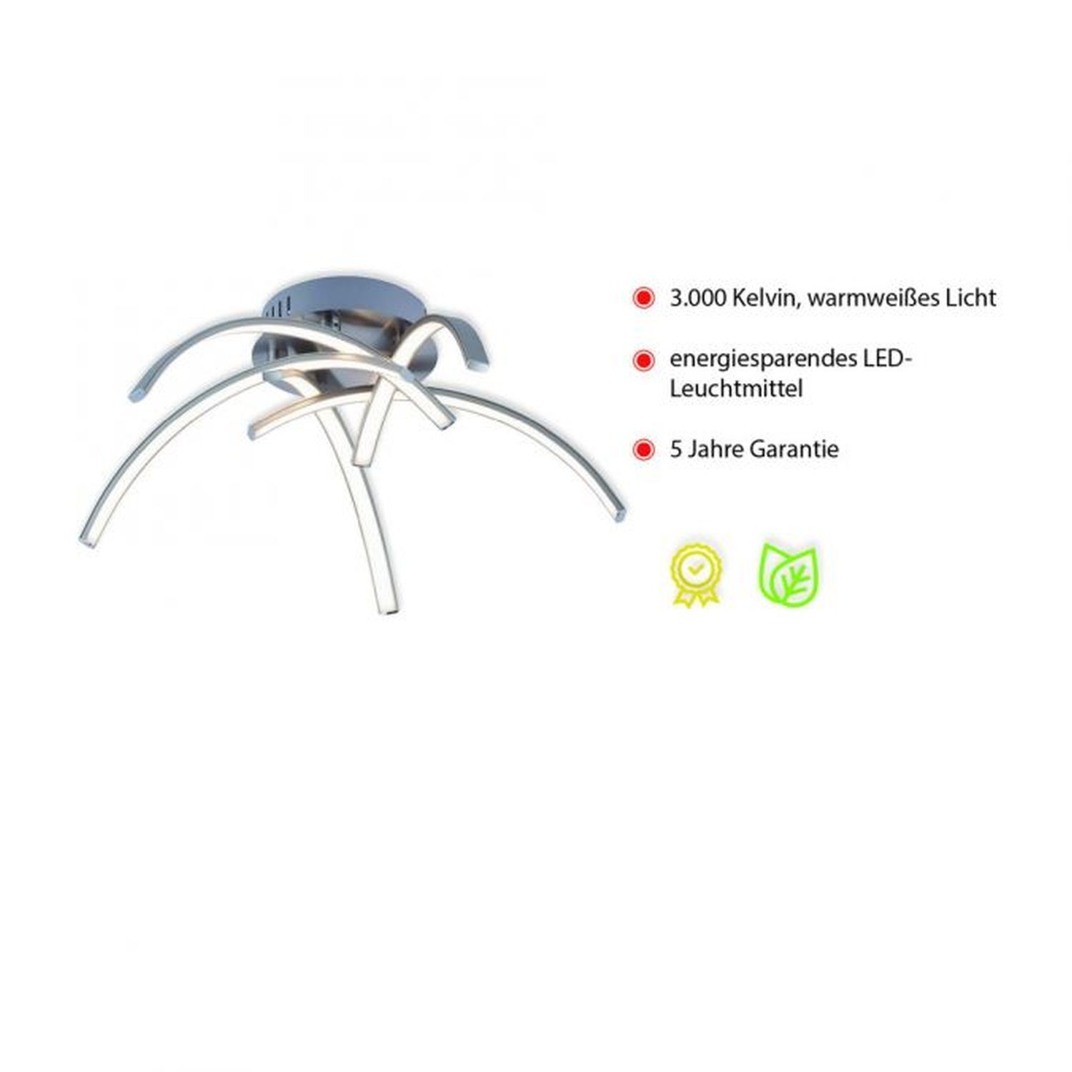 Plafonnier LED métal en acier 3000 K 445 lm L:47 cm