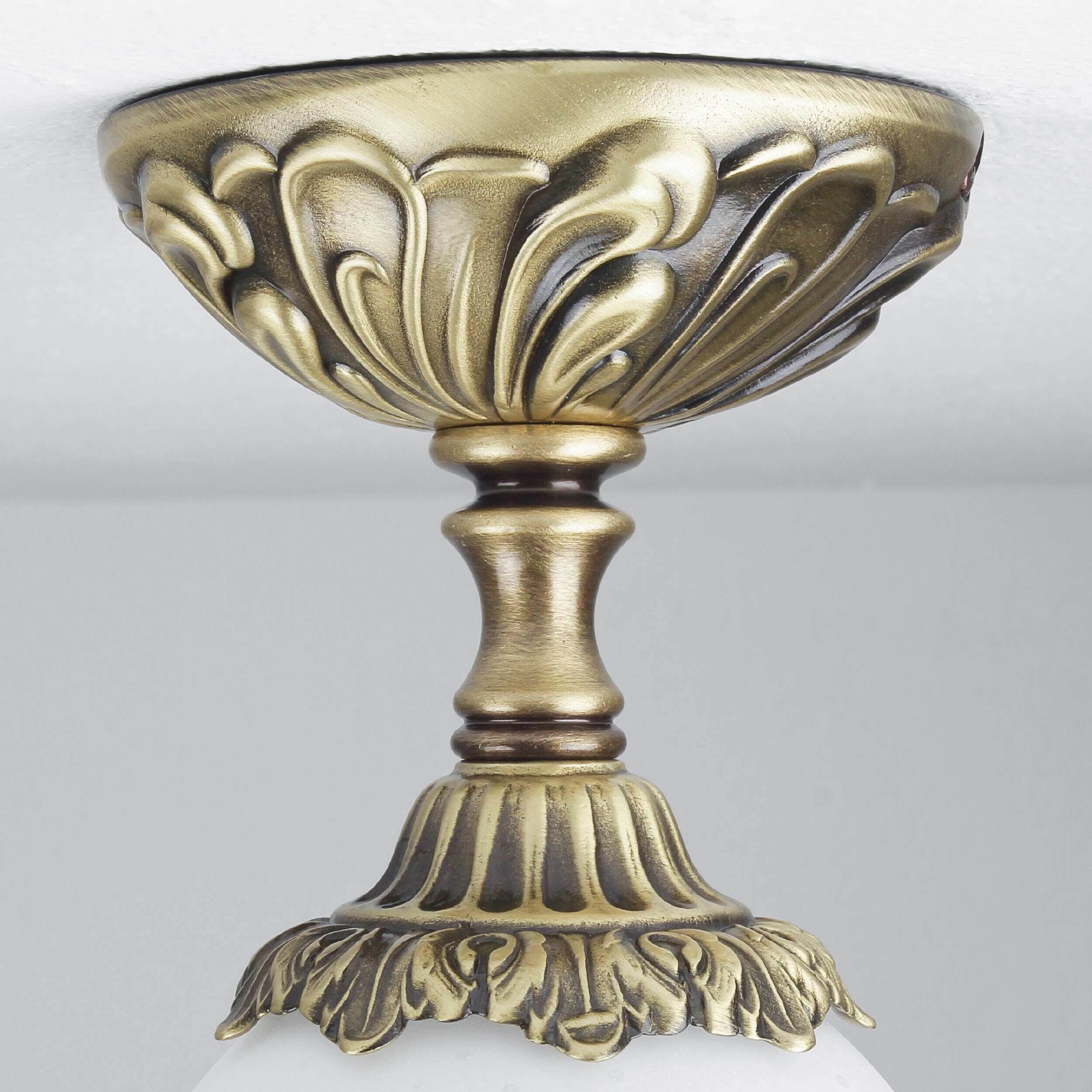 Plafonnier Bronze Clair Abat-jour en verre Beatrice