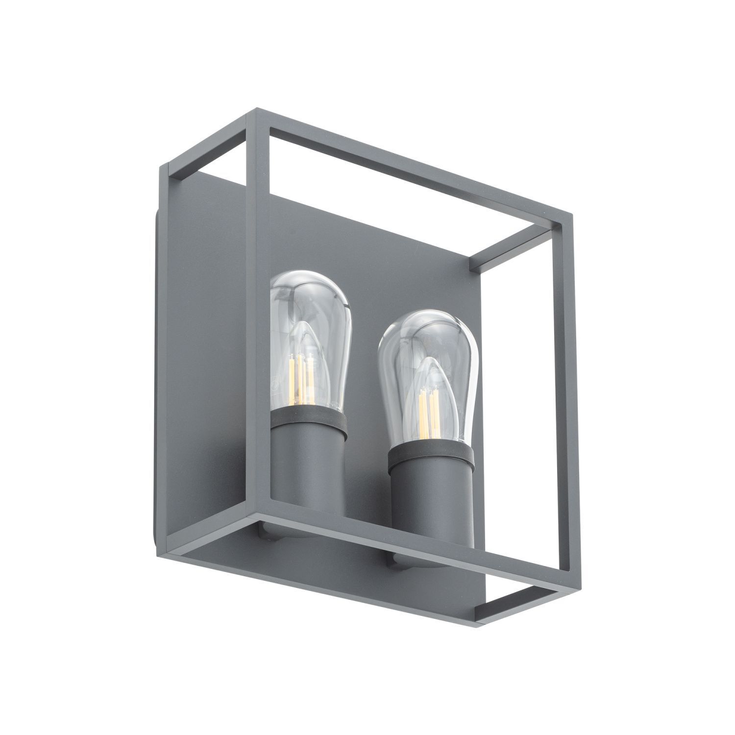 Applique extérieure 2 flammes IP54 graphite E14 verre aluminium
