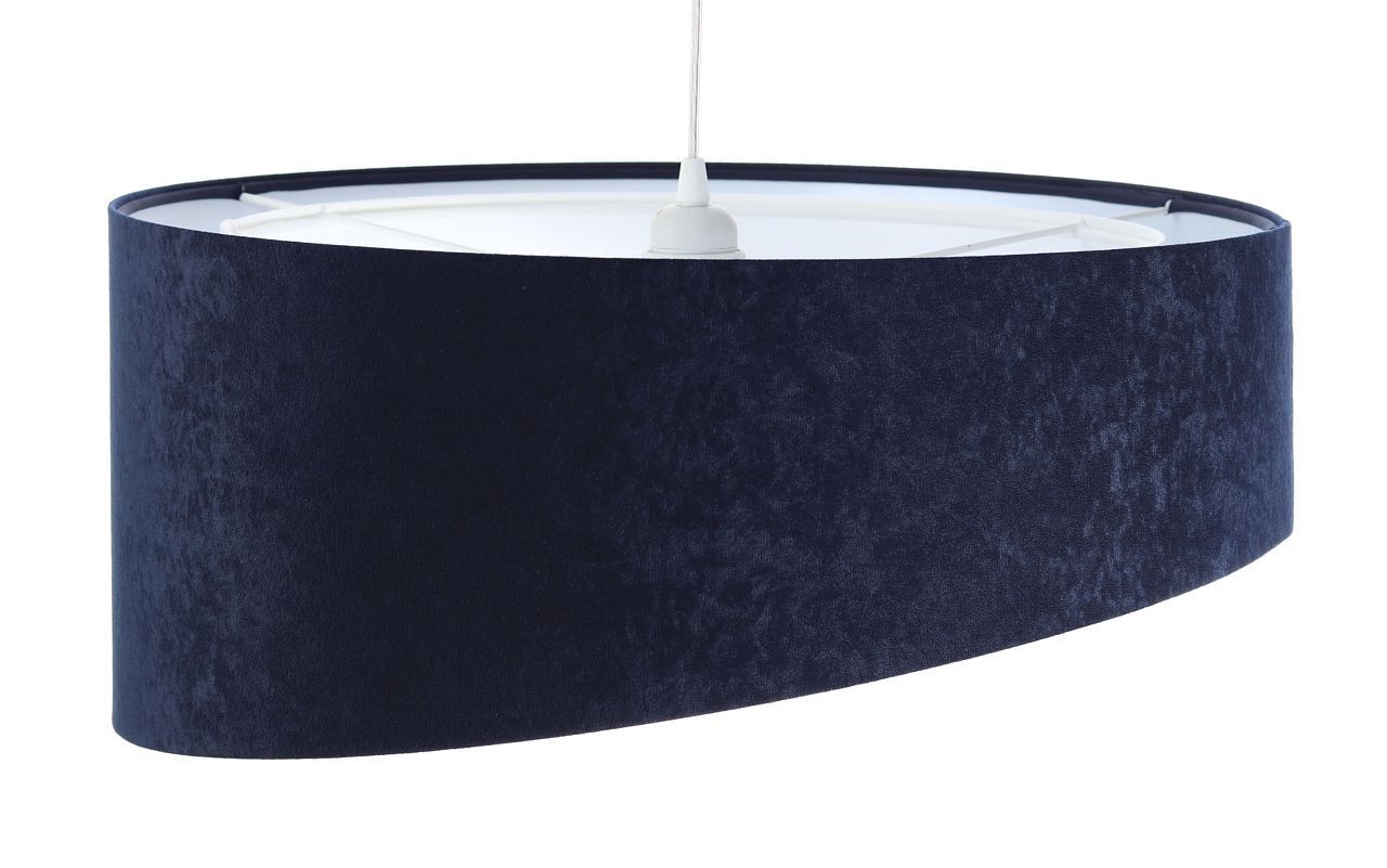 Lampe à suspendre Blanc Bleu E27 rond Ø 50 cm Tissu aspect velours Lampe, Lampenschirm