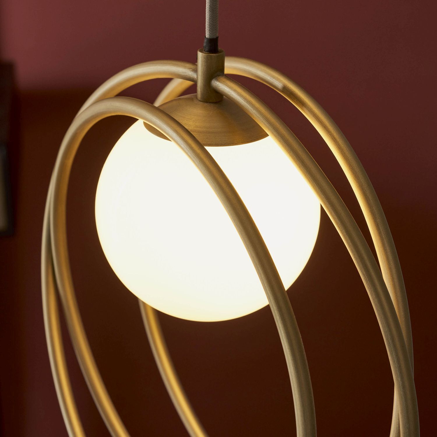 Lampe à suspendre 3 flammes métal verre hauteur réglable or blanc G9