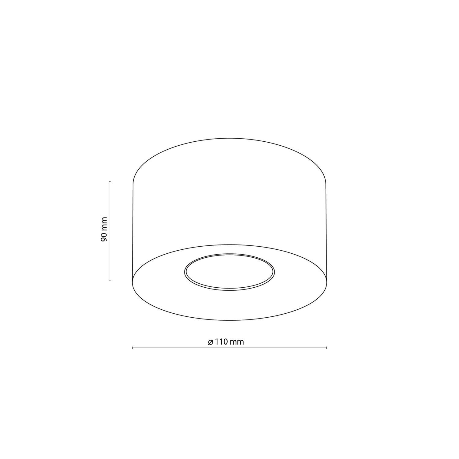 Spot de plafond blanc métal Ø 11 cm rond plat GU10