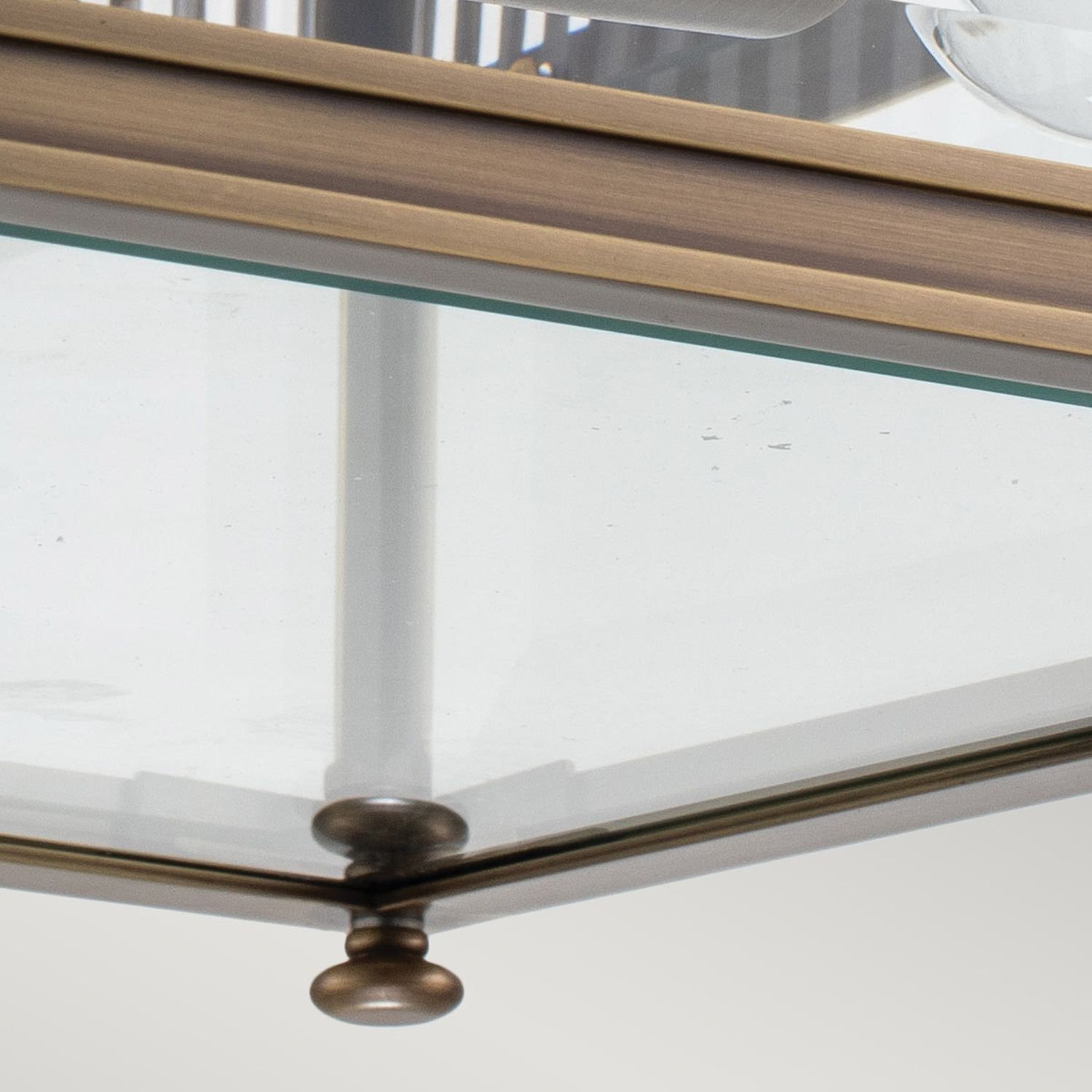 Lampe de plafonnier extérieur laiton véritable verre E27 IP44 2 flammes