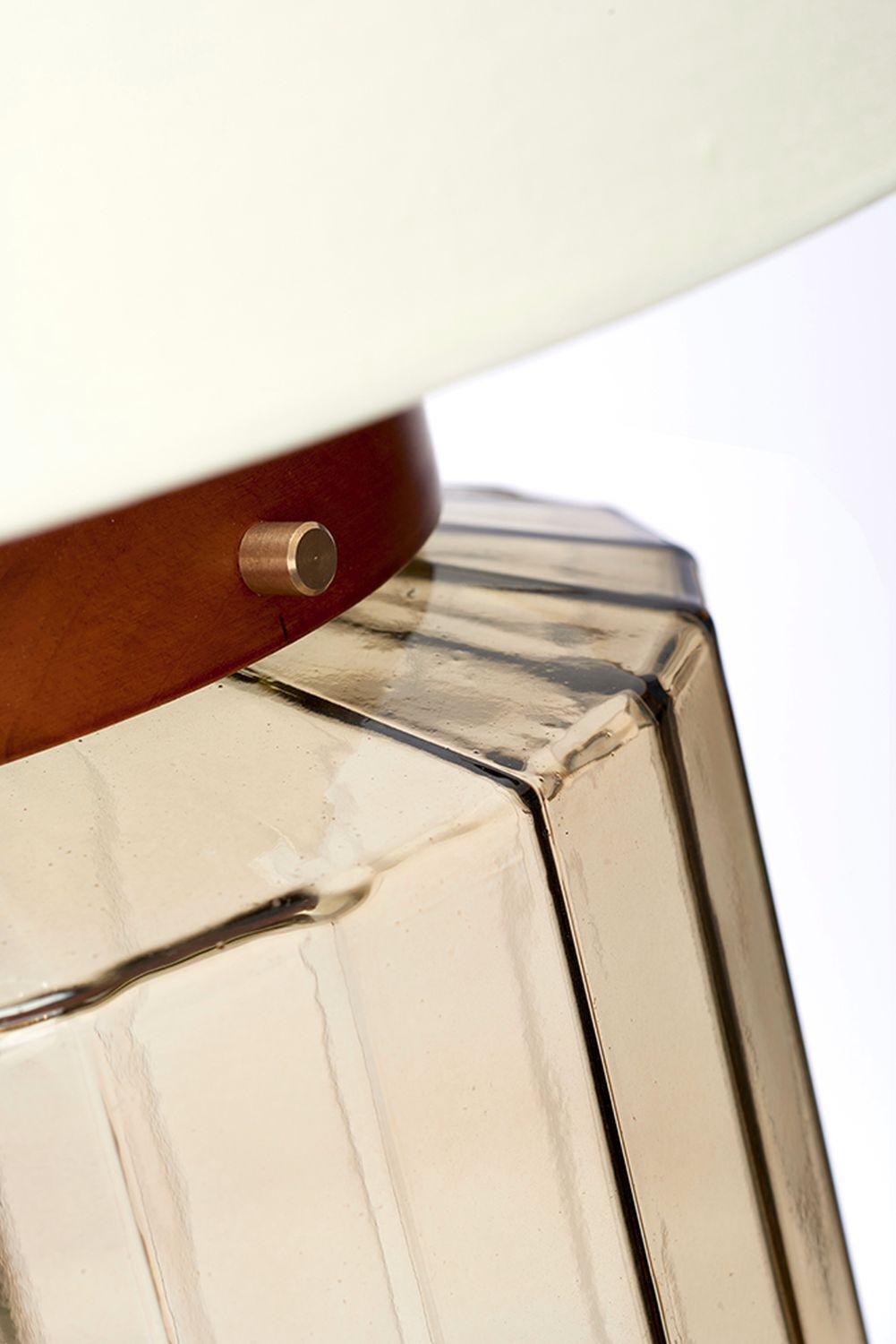 Lampe de table E27 Retro Design 51 cm Crème Gris Tissu Verre Lampe, Zubehör