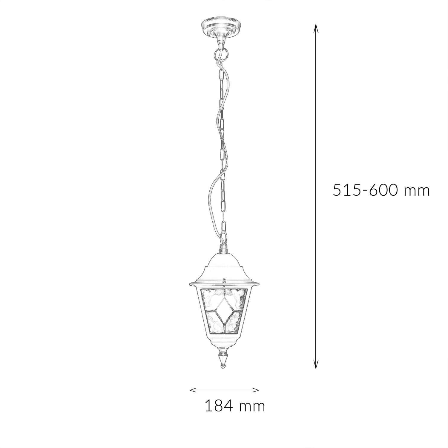 Lampe à suspendre noire IP43 Rustique Verre d'église