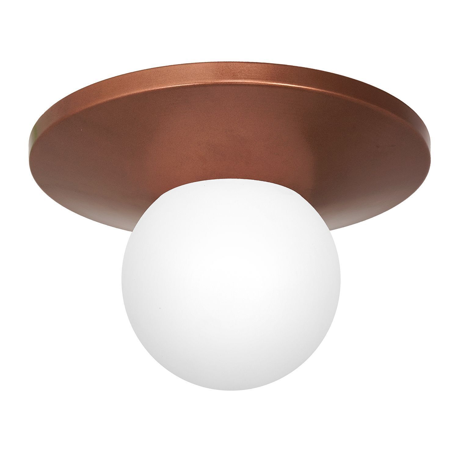 Plafonnier verre métal en cuivre Ø29 cm E14 faible éblouissement