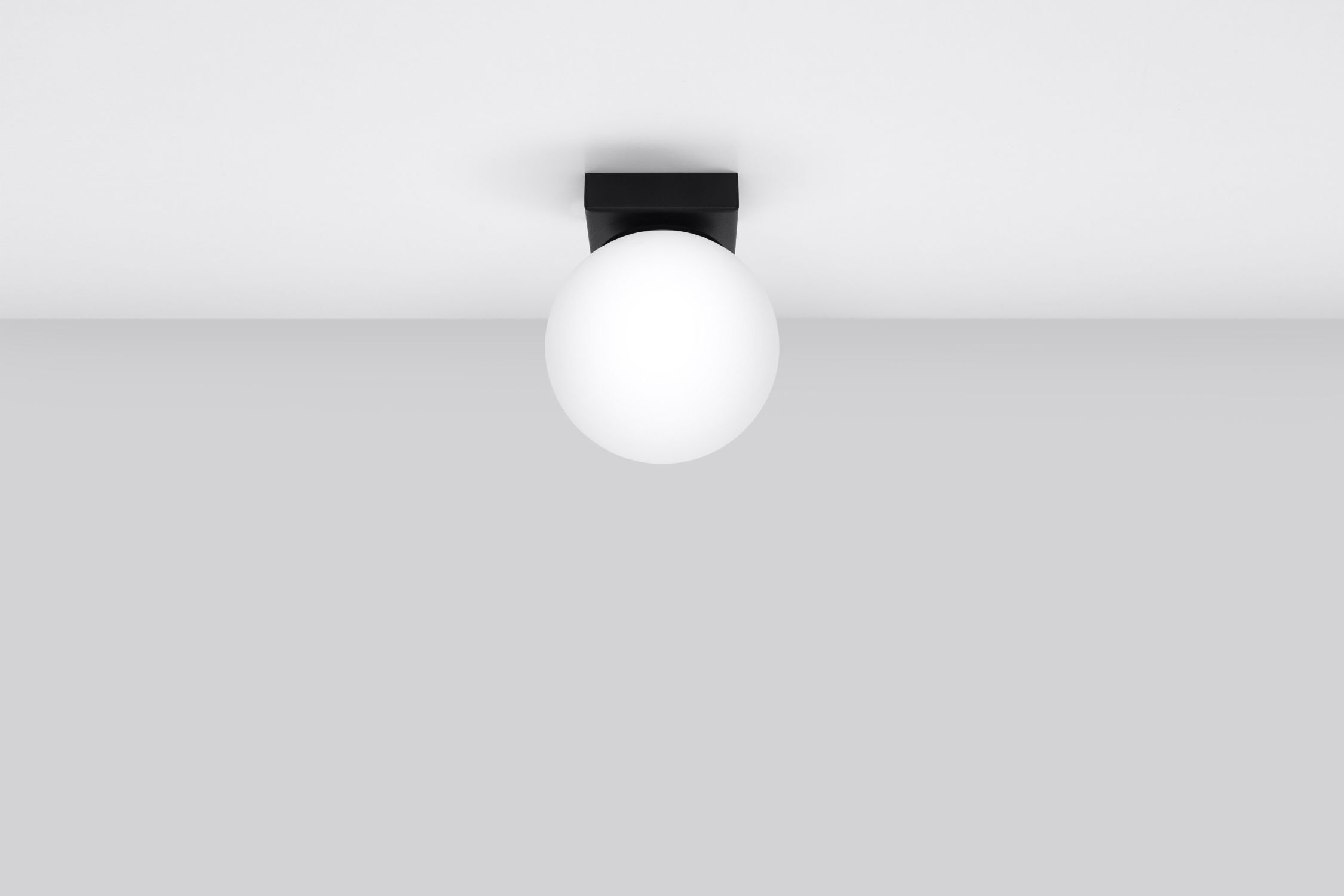 Plafonnier Abat-jour sphérique Ø 12 cm Blanc Noir G9 Verre