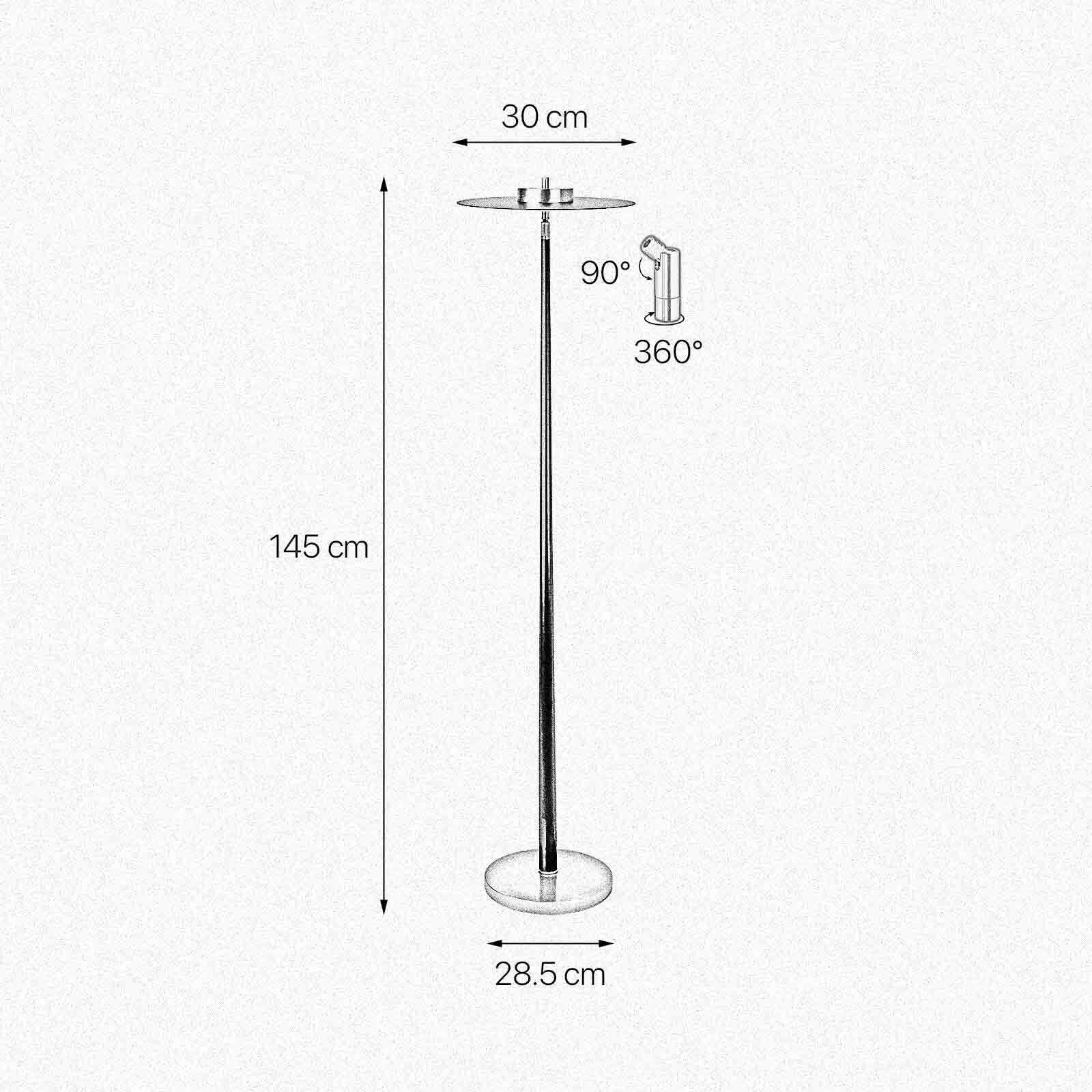 Lampadaire LED Salon 145 cm fer laiton massif