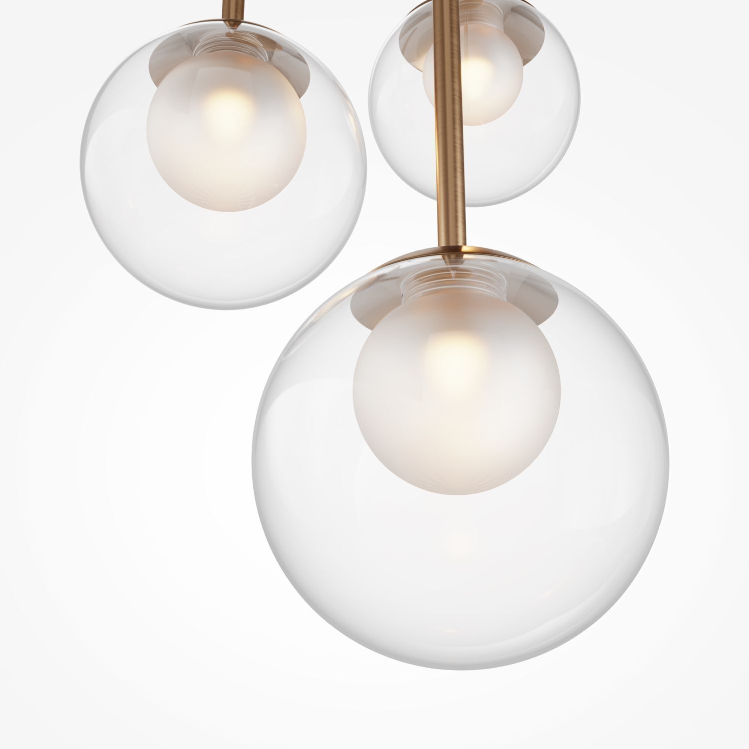 Lampe à suspendre métal verre G9 ronde D : 40 cm en or CORA