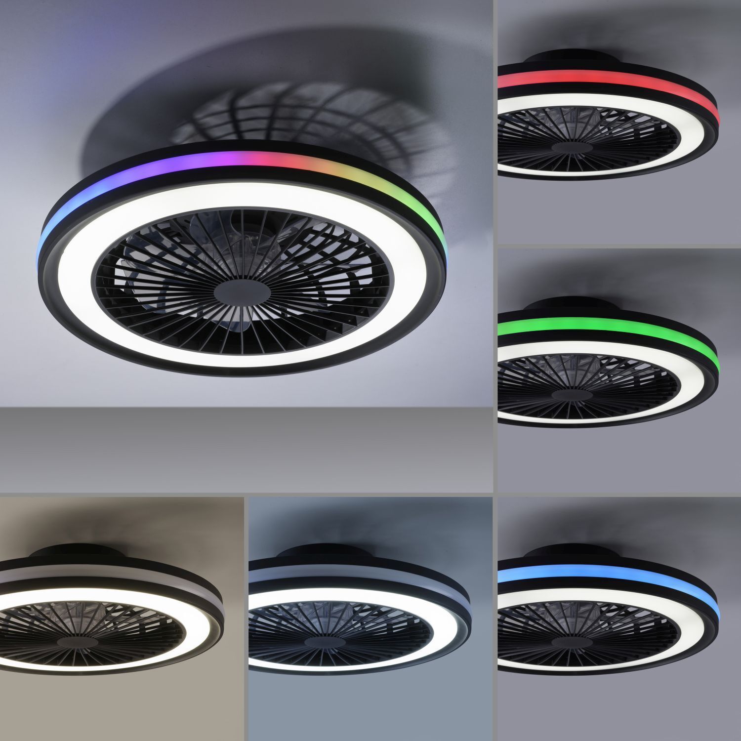 Lampe de plafonnier LED Ventilateur Télécommande RGB dimmable Maschine, Sprach, Rad, Leichtmetallfelge, Fahrzeug