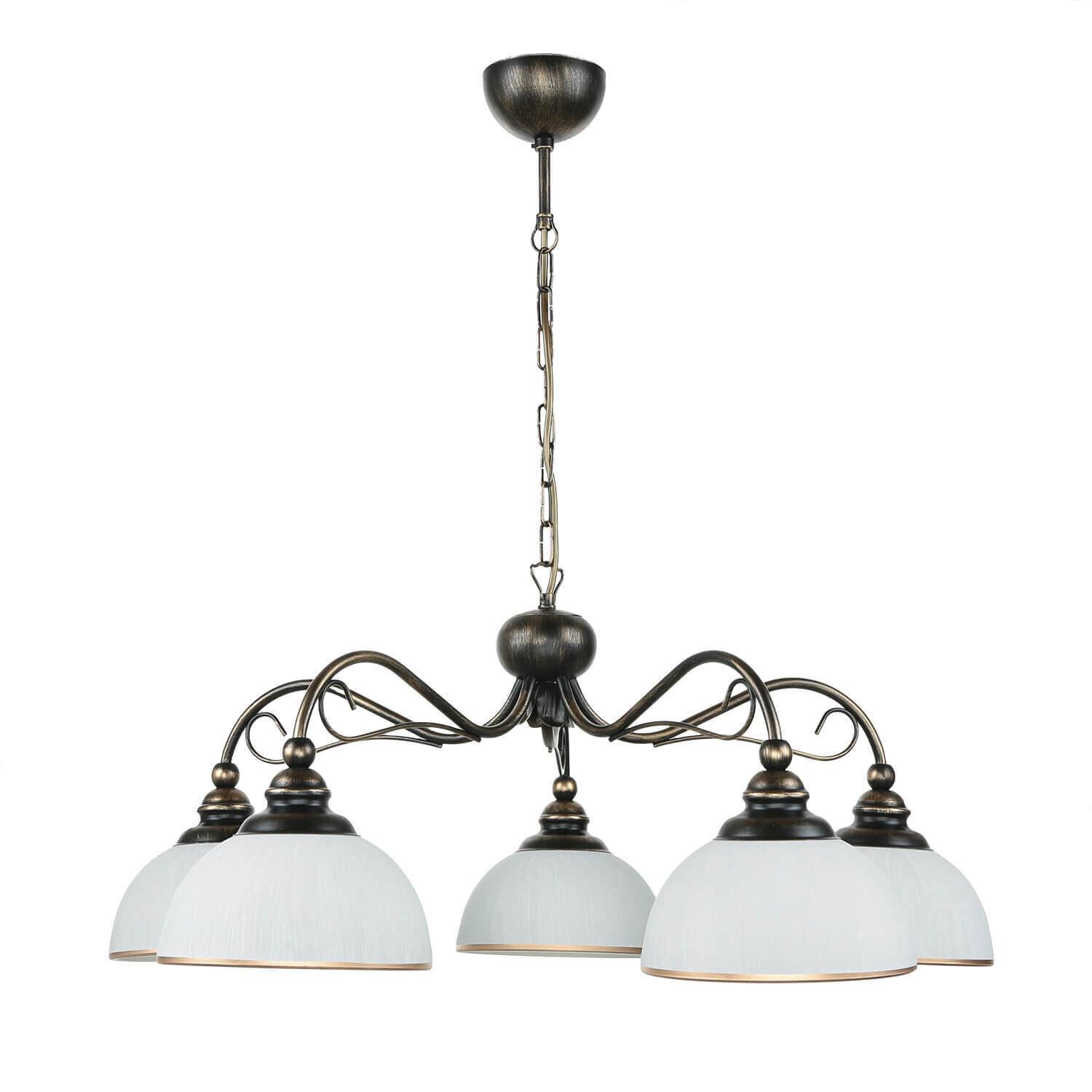 Hängelampe Braun antik Jugendstil Esstisch 5xE27 Leuchter, Lampe, Leuchte, Deckenleuchte