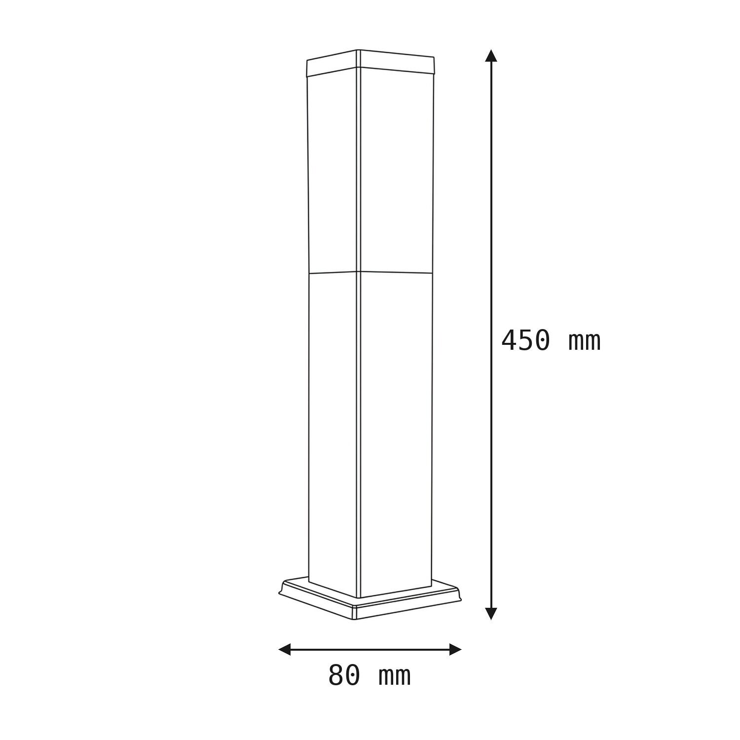 Standfuß, Vitrine, Maße 450mm, 80mm Breite, Aufbauanleitung