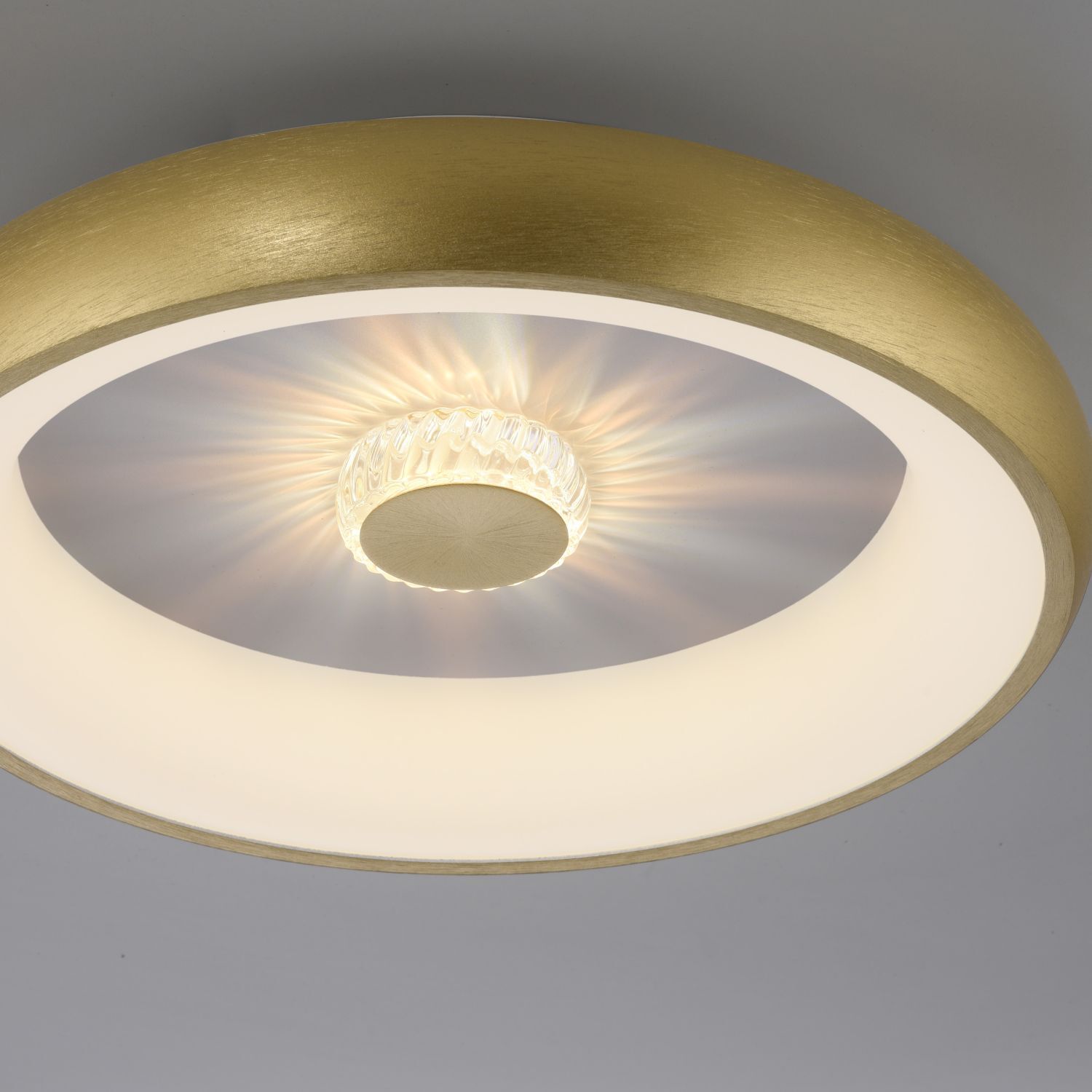 Plafonnier LED à intensité variable effet cristal 29 W laiton Deckenleuchte, Klebeband