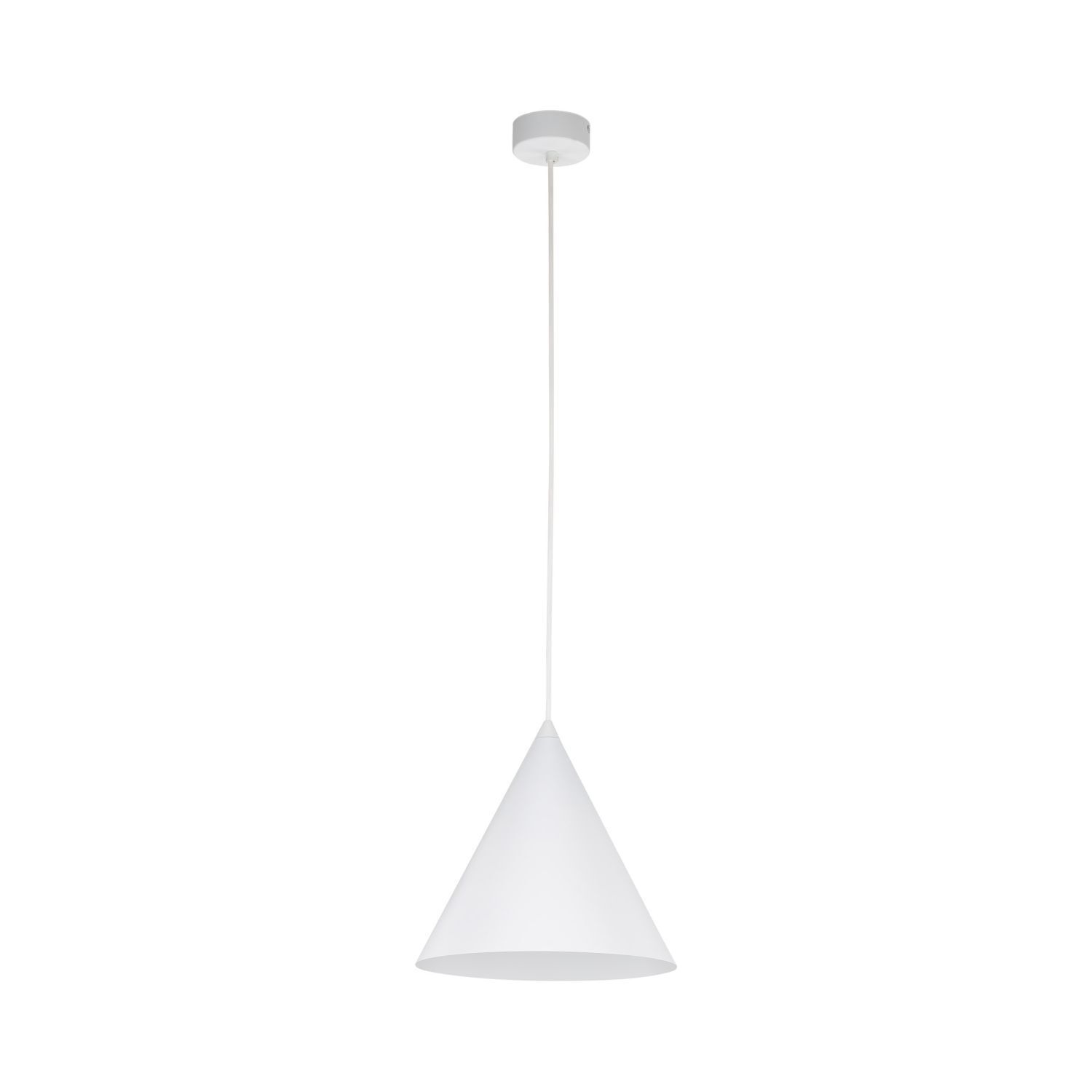 Suspension Blanc Métal Ø 25 cm H : max. 160 cm E27 Retro Lampe