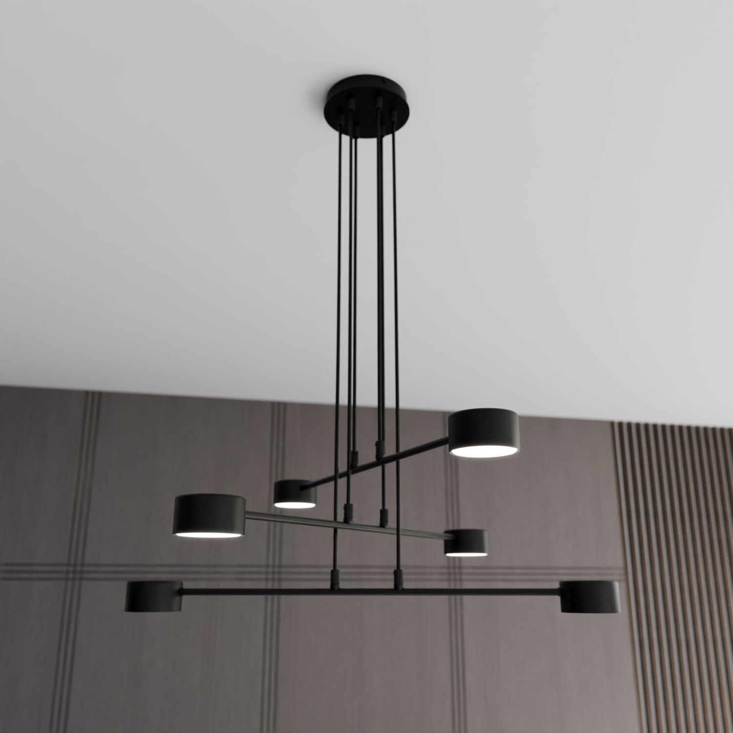 Suspension noir métal L : 70 cm réglable 6x GX53
