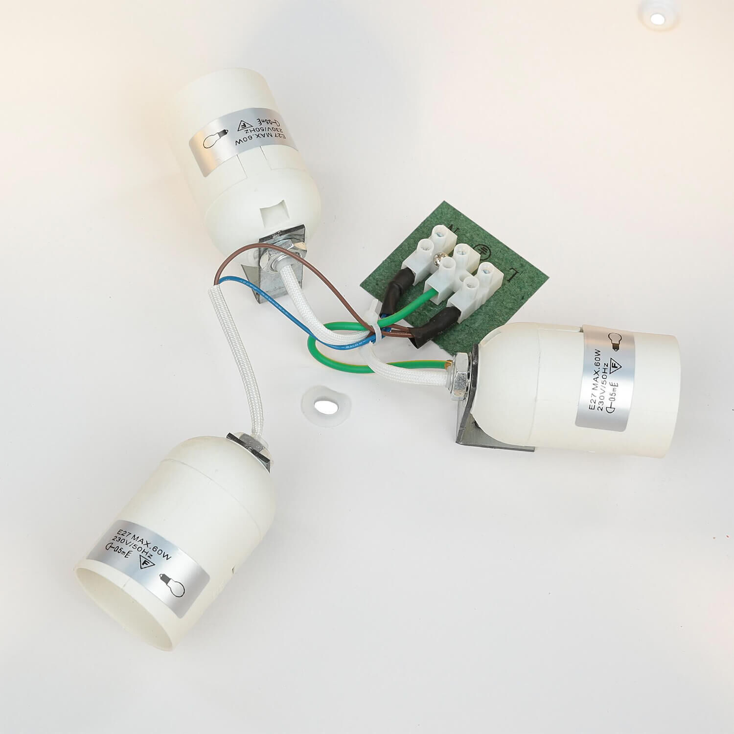 Lampe de plafonnier 4 flammes vert or tissu décoratif Band