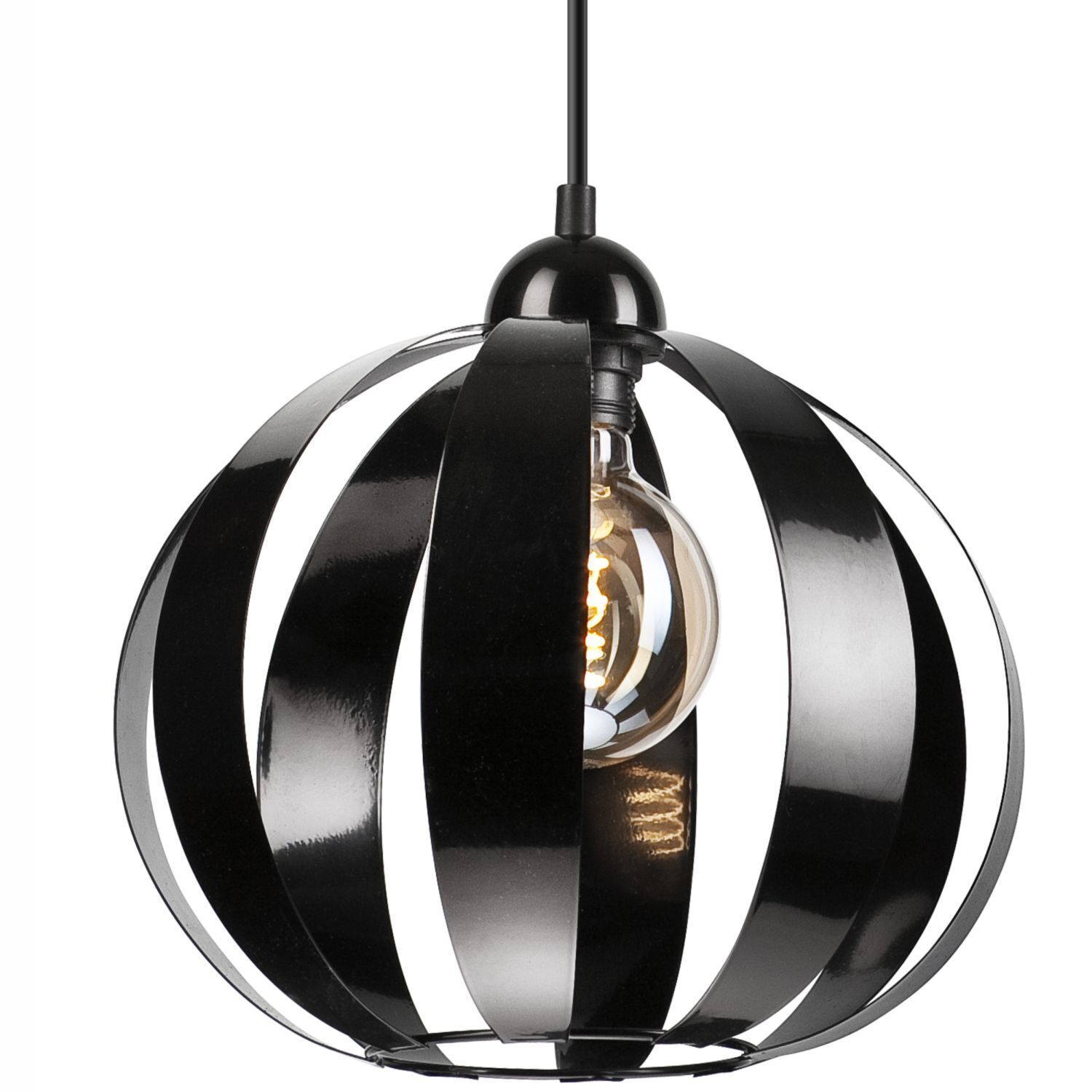 Lampe à suspendre Noir E27 Ø 28 cm Métal Rétro ORVAR