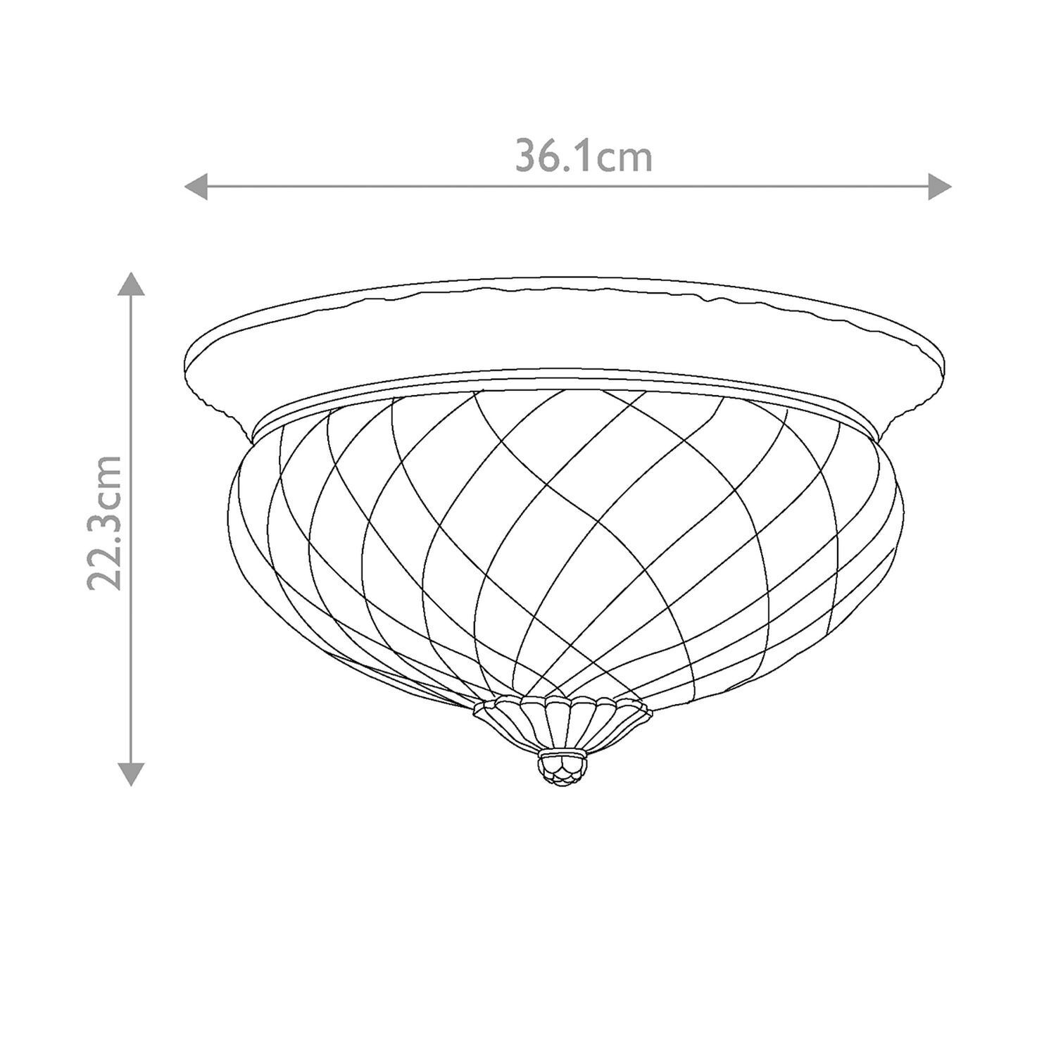 Lampe de plafonnier laiton verre rond D : 36,1 cm 3x E27 ANABELL 8