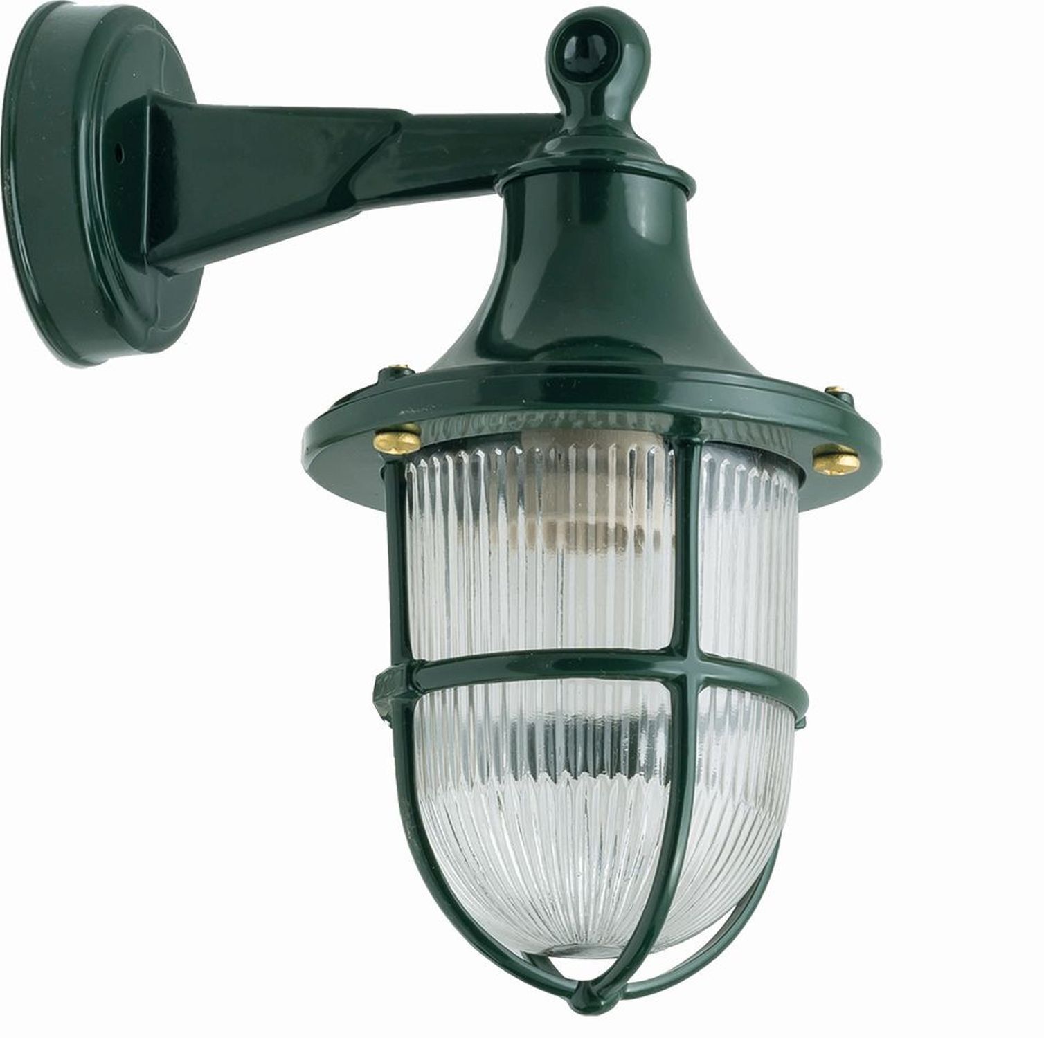 Lampe d'extérieur murale laiton véritable verre H : 27 cm IP64 vert