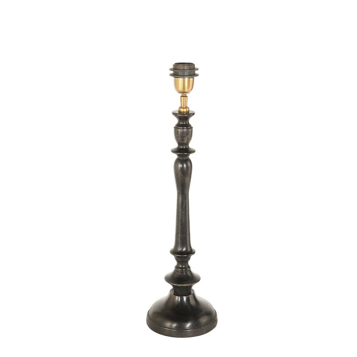 Lampe de chevet pauvre en fleurs noir or E27 65 cm