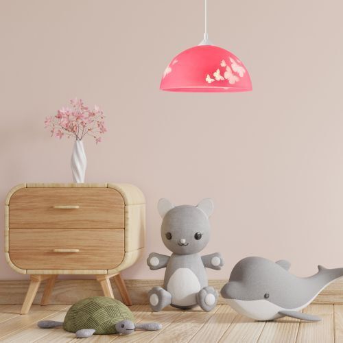 Lampe de chambre d'enfant fille Rose ronde Lampe