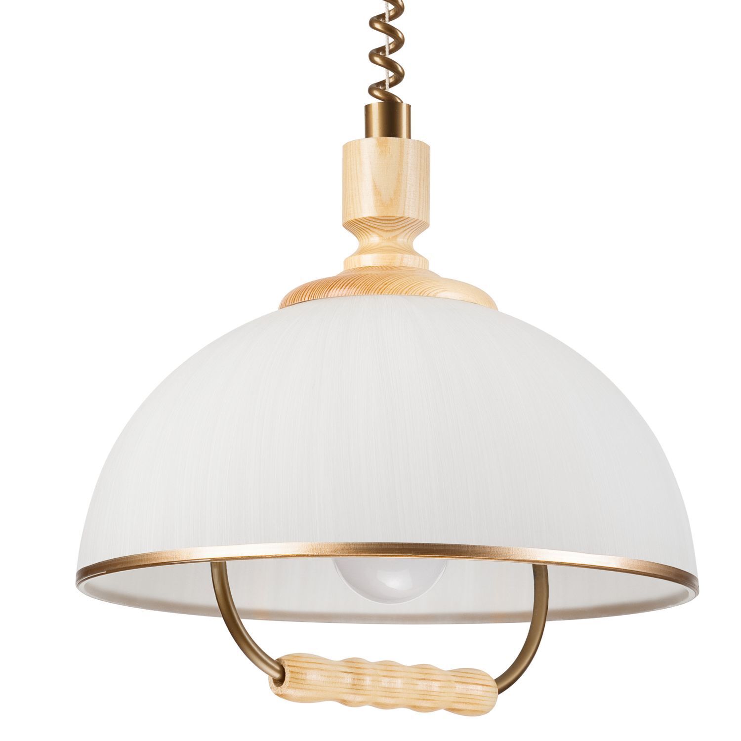 Suspension ronde verre bois E27 Ø30 cm faible éblouissement Lampe, Leuchte, Kronleuchter