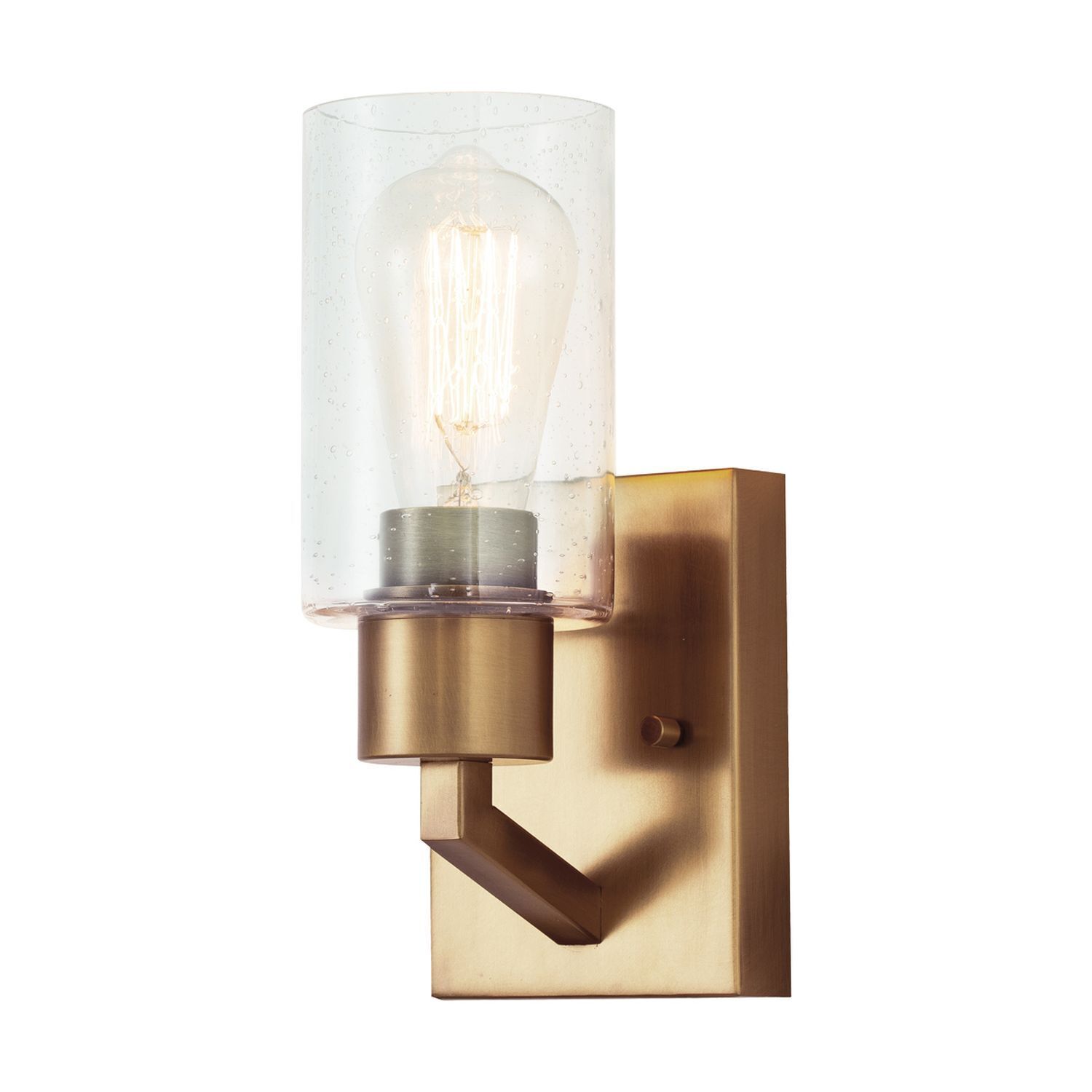 Petite lampe murale en métal verre de pluie 27,1 cm de haut en laiton