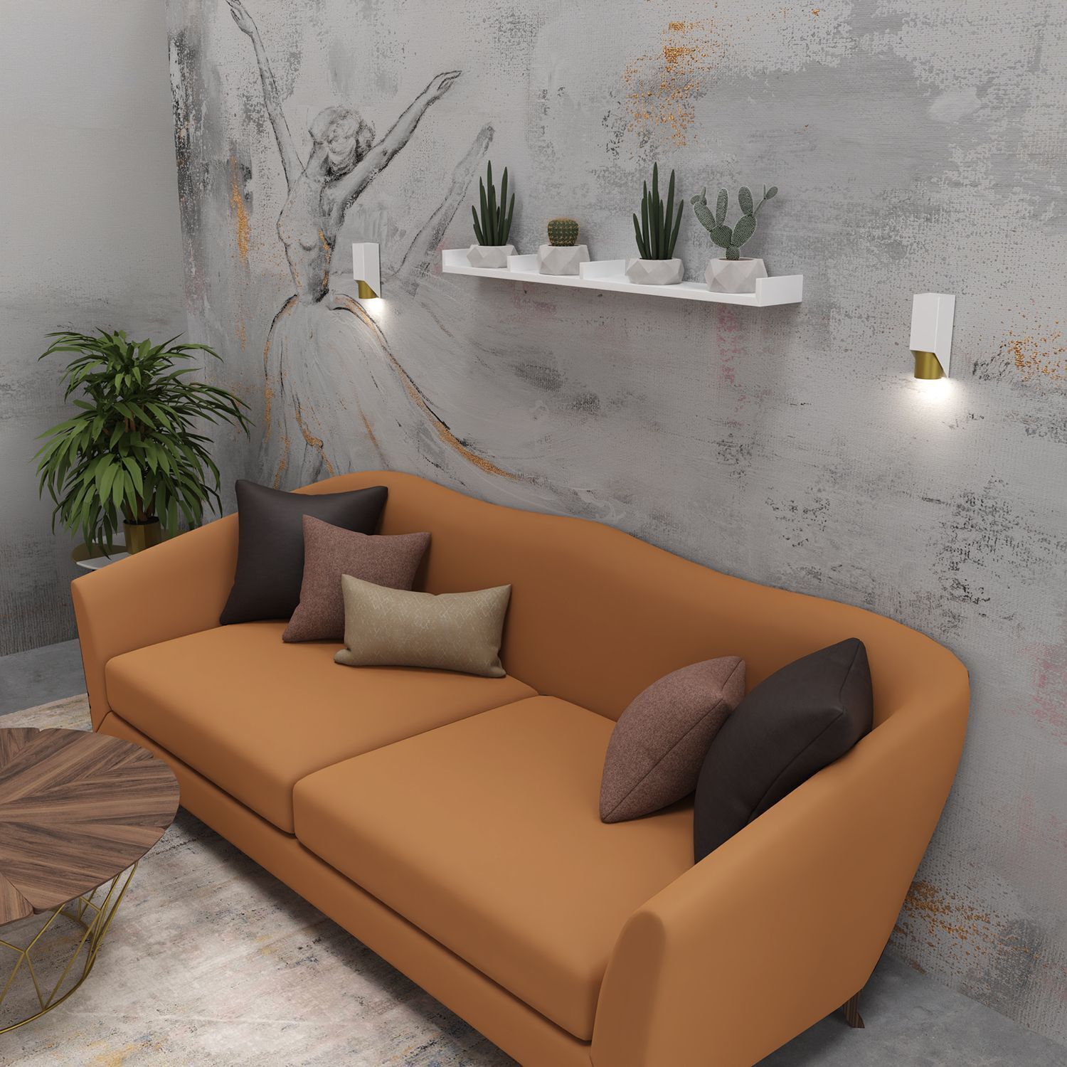 Applique Métal Blanc Laiton GU10 accentué avec style
