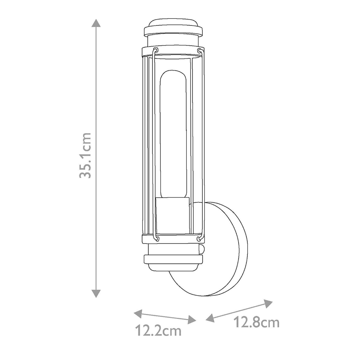 Lampe de salle de bain murale IP44 en chrome noir verre métal E27