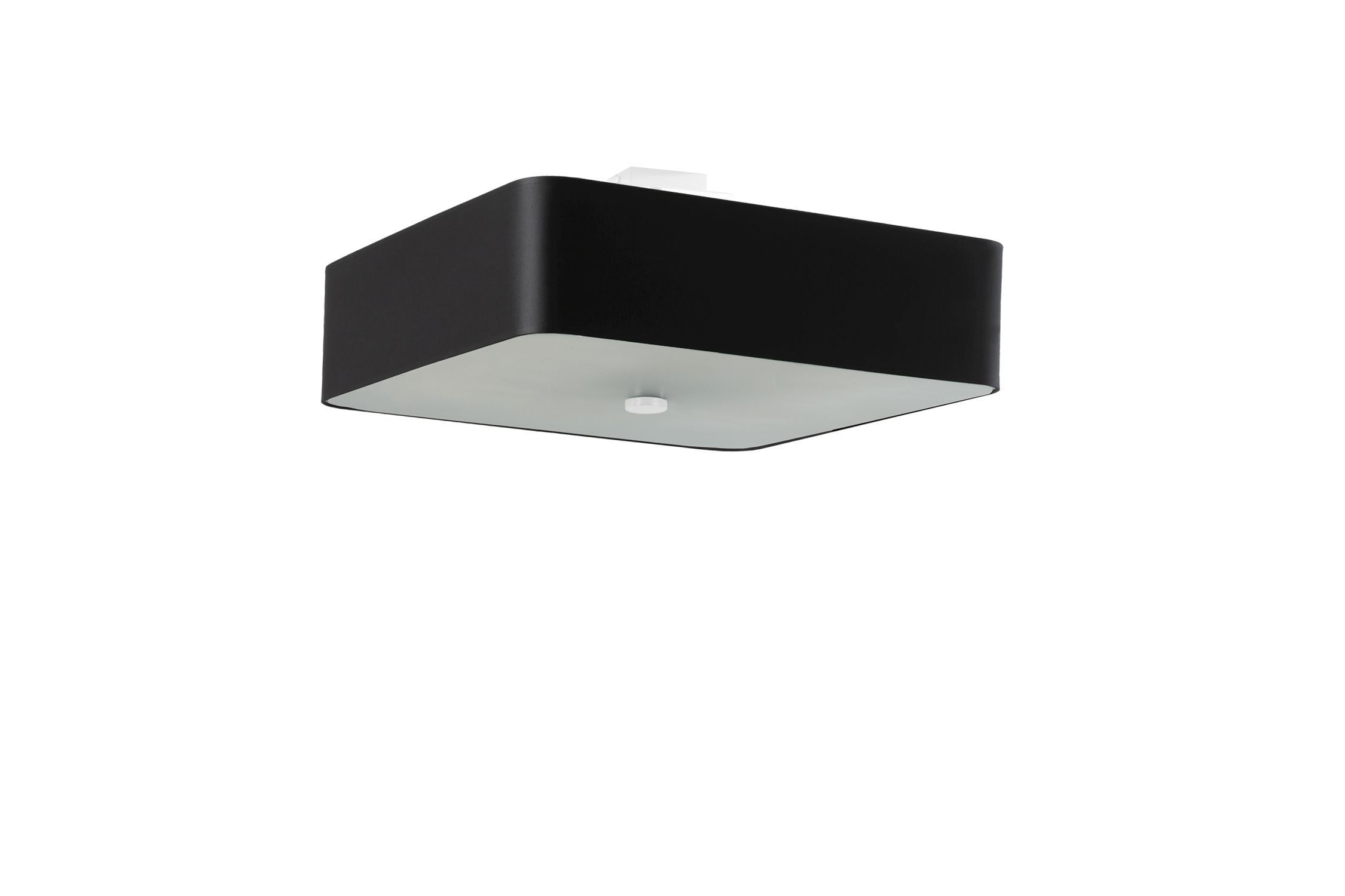 Lampe de plafonnier noir tissu verre carré L : 55 cm