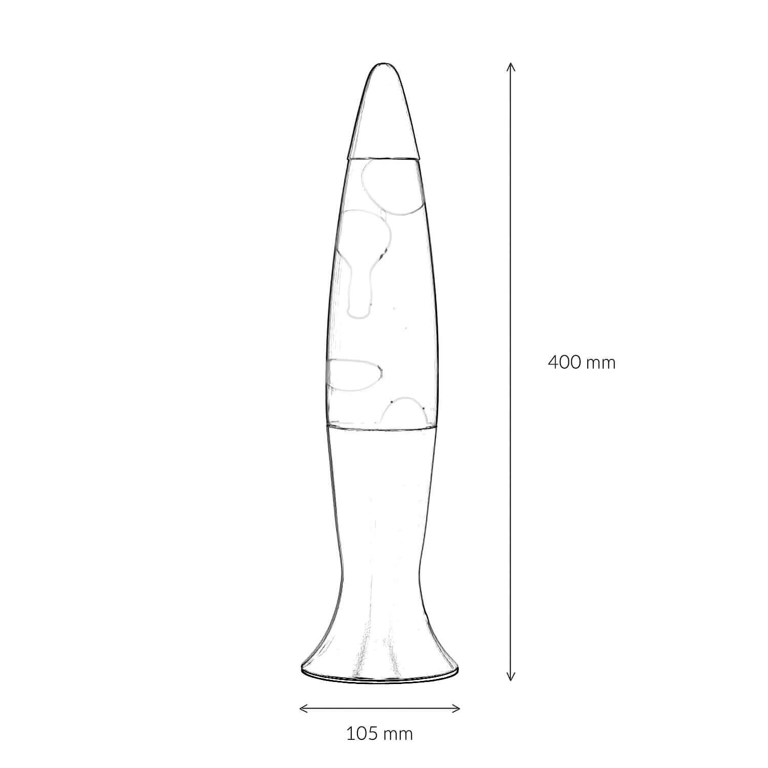 Lampe à Lave Noir Jaune 40 cm de haut Rétro Salon ROXY