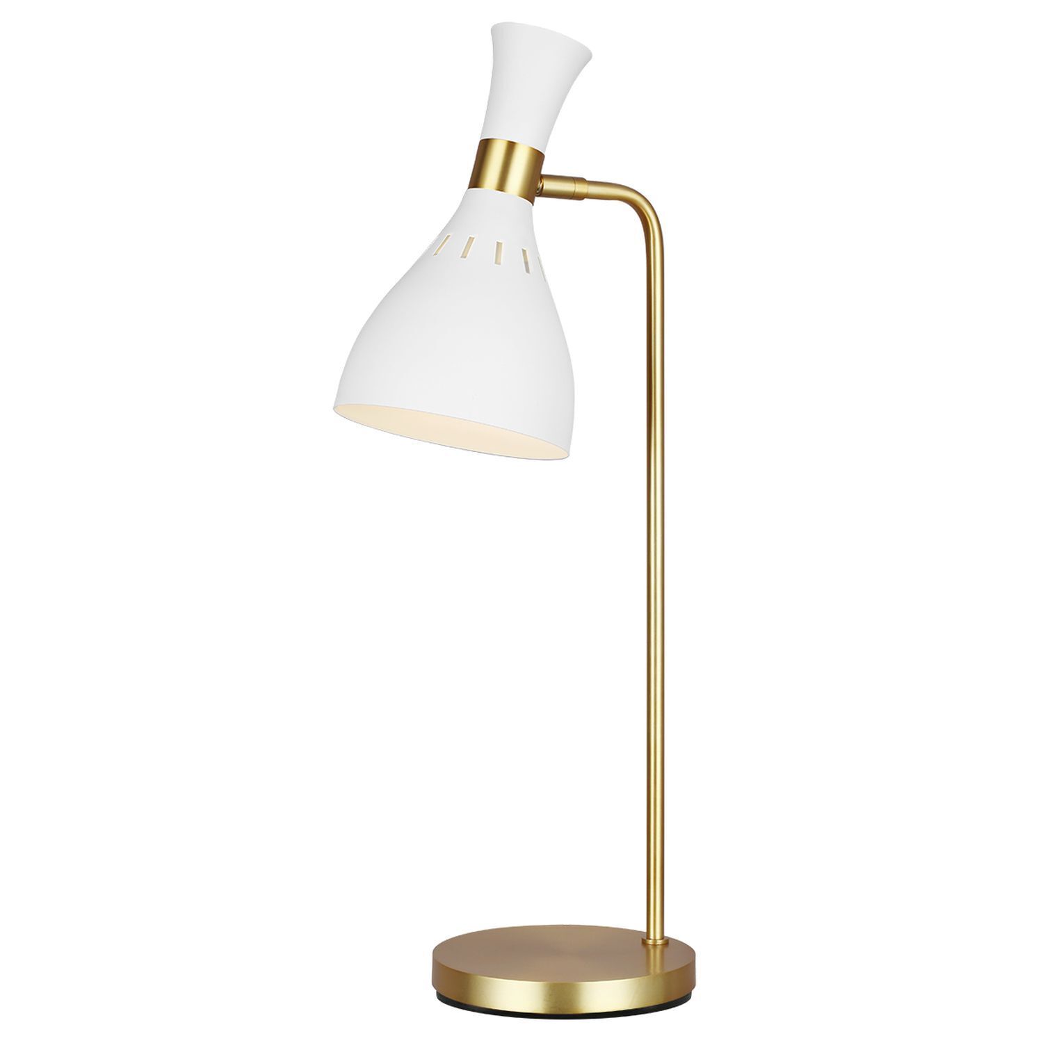 Lampe de table métal 63,5 cm en laiton blanc E27 Retro