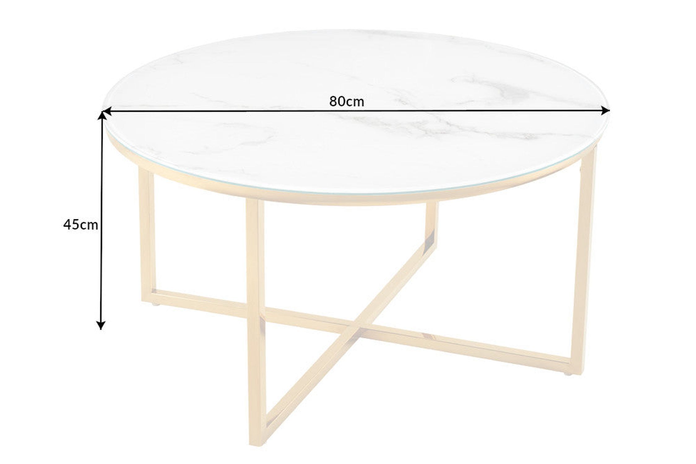 Table basse en verre trempé métal blanc or 80 x 80 cm Kaffeetisch, Mobiliar, Tabelle, Schreibtisch, Esstisch