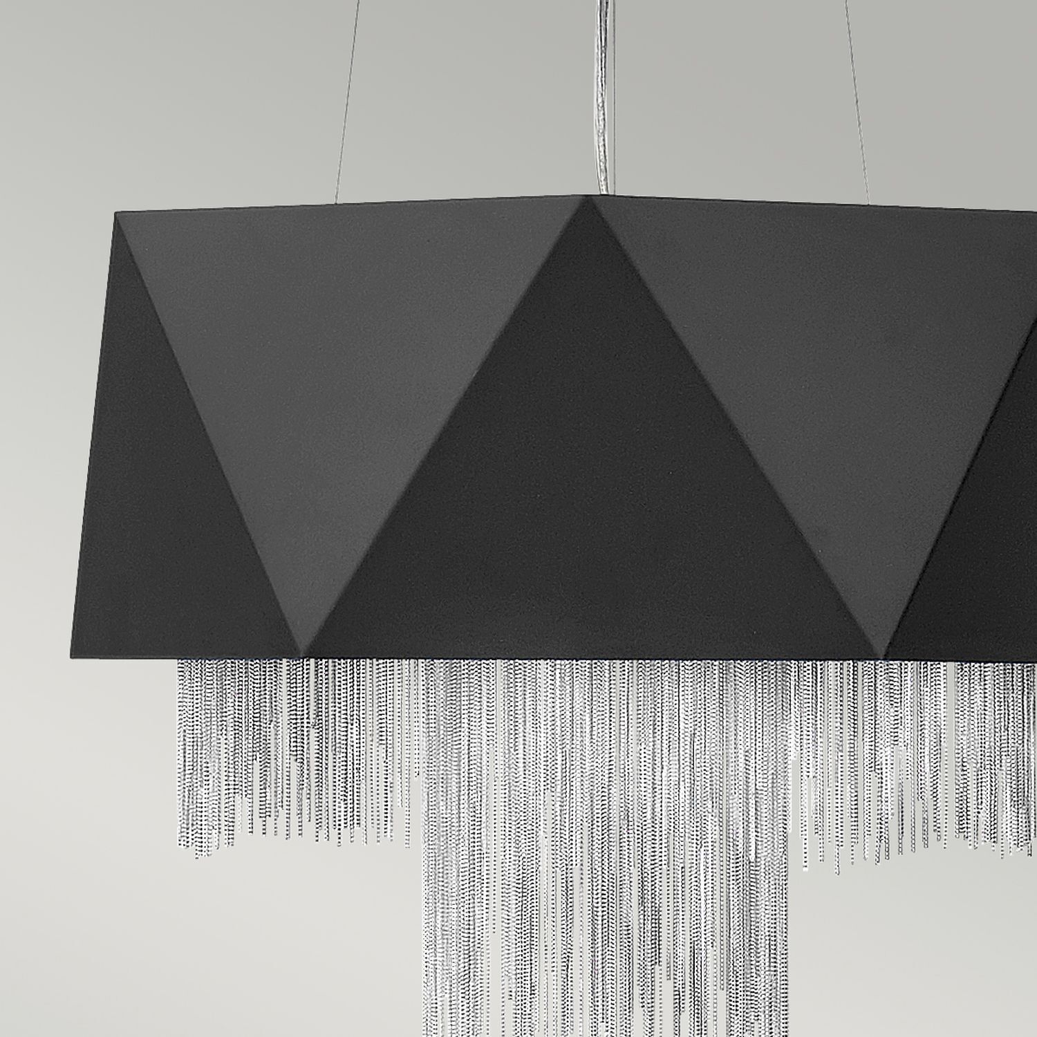 Hängeleuchte Metall Schwarz Silber Modern Design VENINA Leuchter, Lampe, Kunst