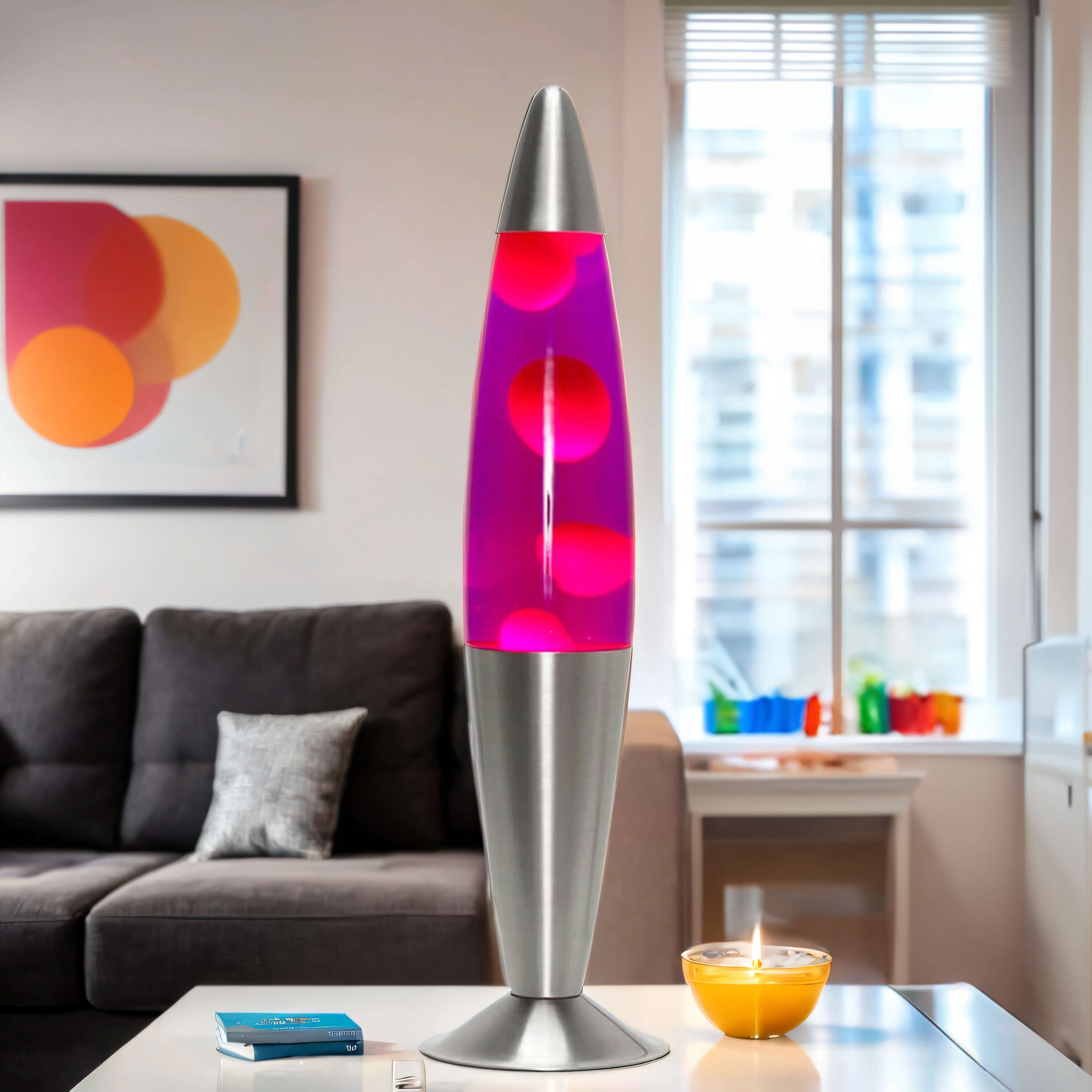Lampe à Lave Rétro Violet Rouge 42cm JENNY Lampe, Kerze