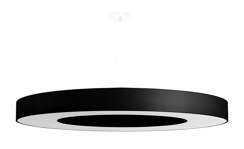 Grande lampe à suspendre Ø 90 cm rond Noir Tissu SANNY