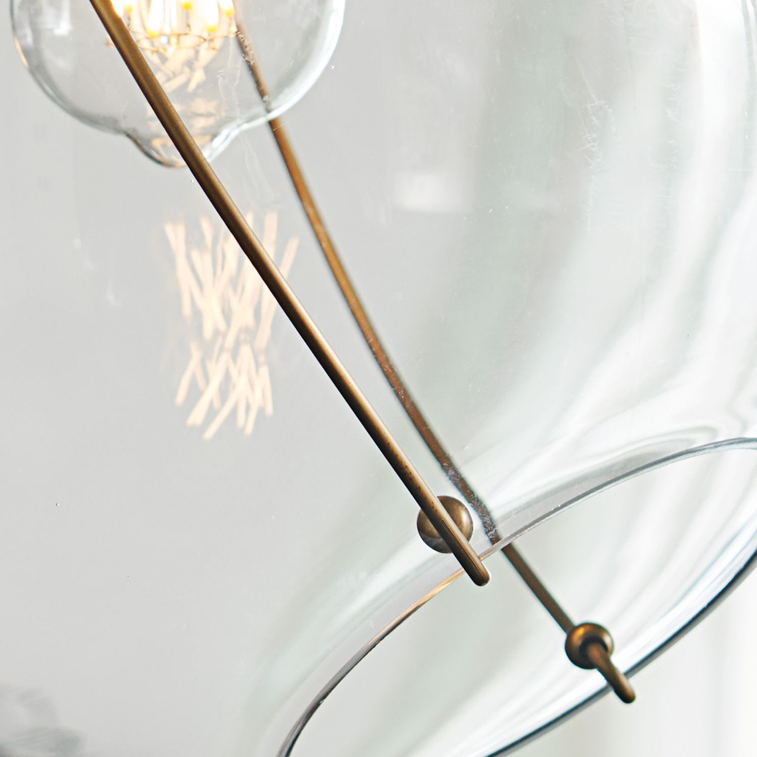 Hängeleuchte Kugel Metall Glas E27 D: 27,4 cm Vintage Design Glühlampe, Leuchtmittel, Glasballon, Metallfassung, Wandlampen-Design
