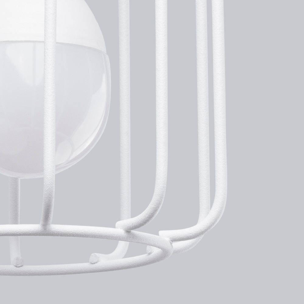 Applique murale Blanc Métal Fil de fer Cage Rétro orientable