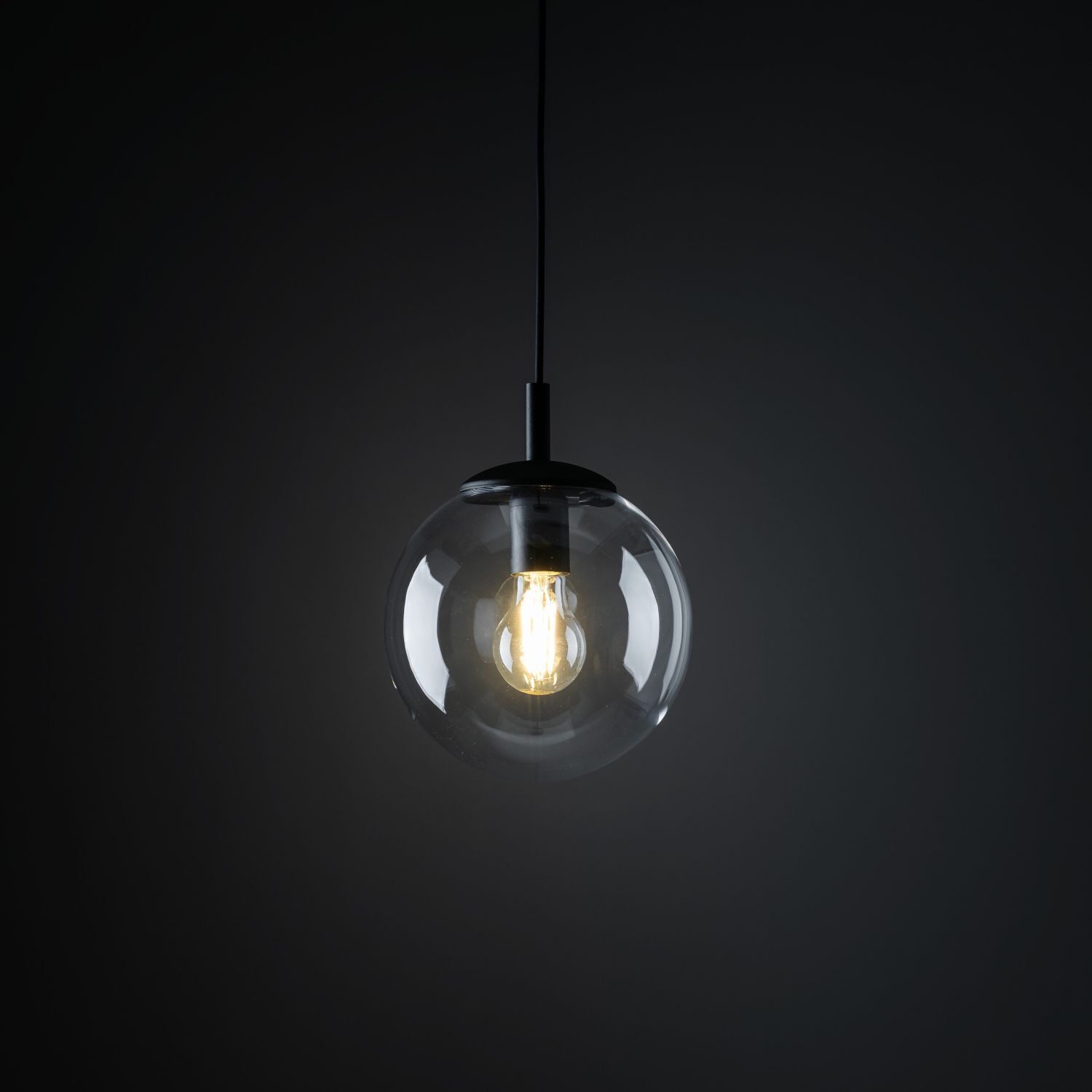 Lampe à suspendre verre métal Ø 30 cm rond E27 sphère H : max. 1,7 m